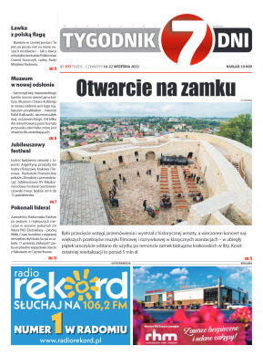 Tygodnik "7 Dni" nr 833 z dn. 16.09.2022 r. - strona 1