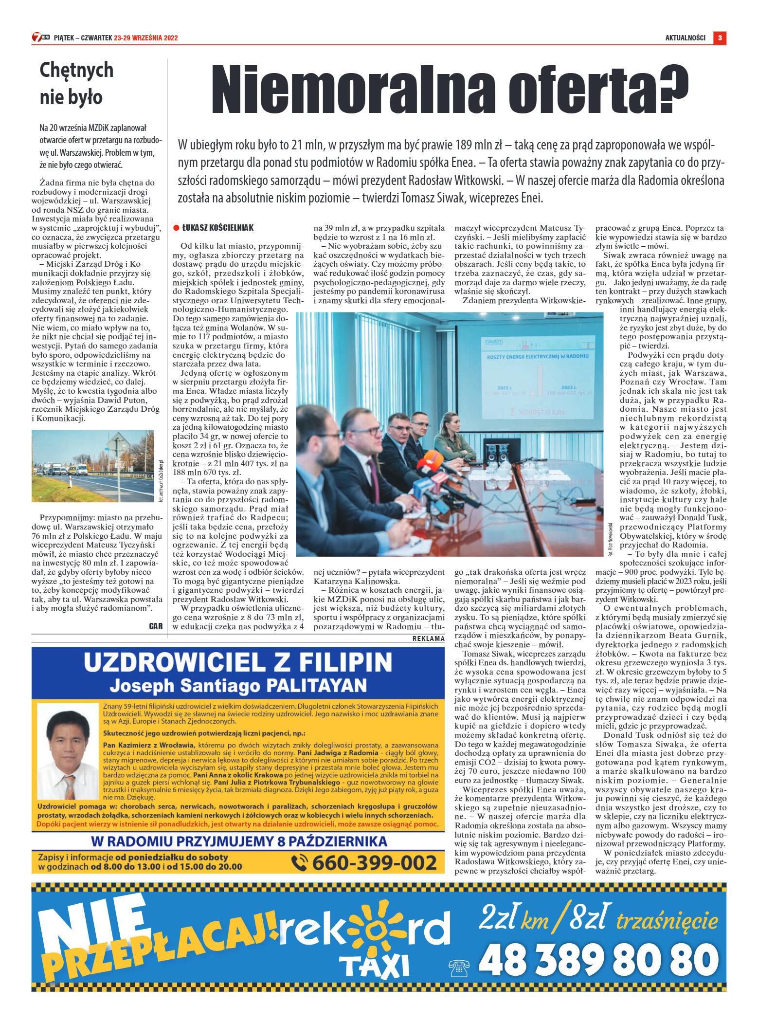 Tygodnik "7 Dni" nr 834 z dn. 23.09.2022 r. - strona 3