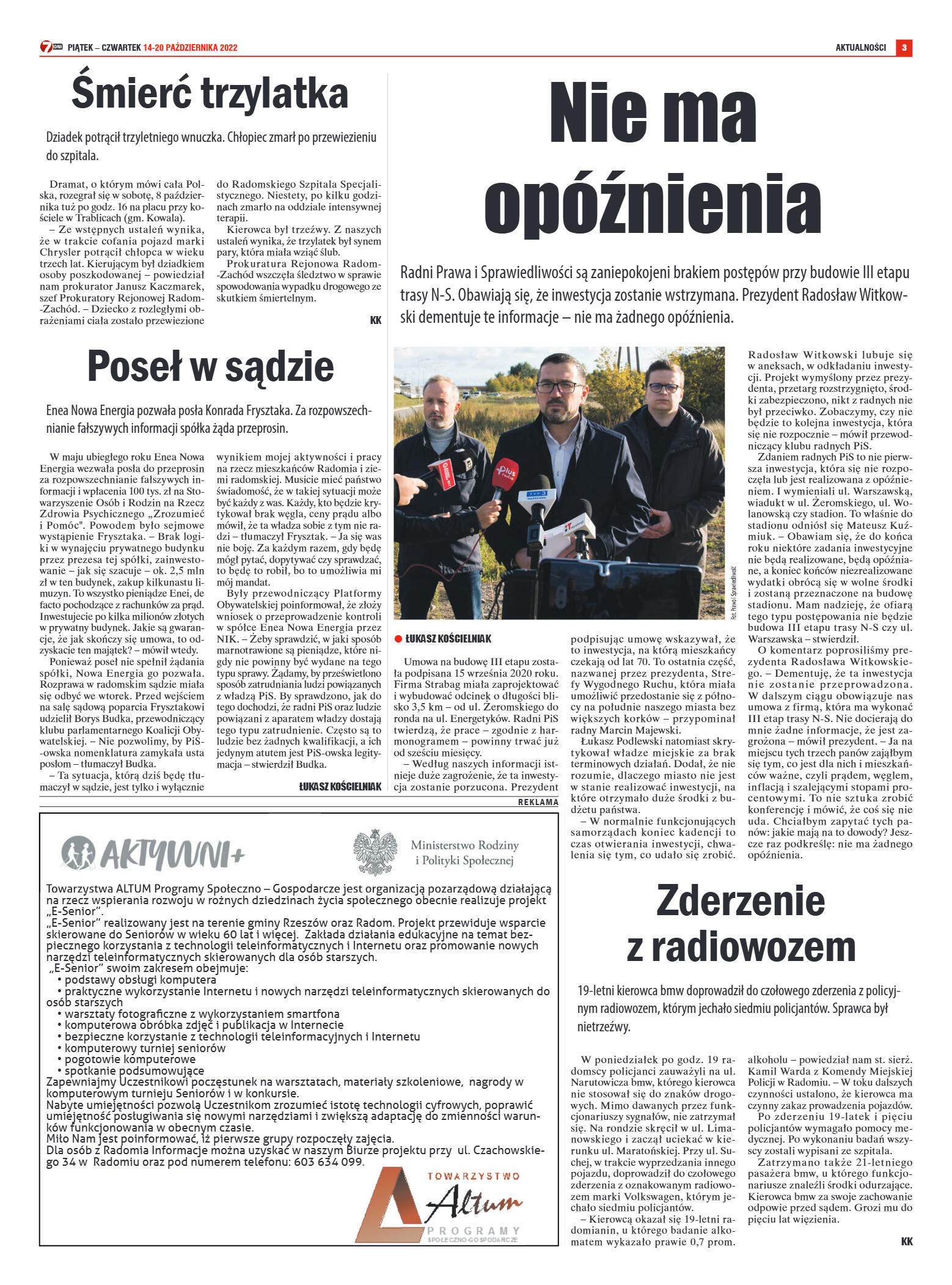 Tygodnik "7 Dni" nr 837 z dn. 14.10.2022 r. - strona 3