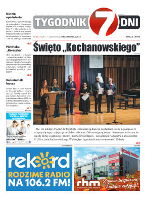 Tygodnik "7 Dni" nr 837 z dn. 14.10.2022 r. - strona 1