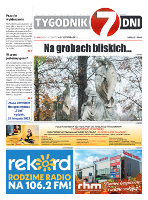 Tygodnik "7 Dni" nr 840 z dn. 04.11.2022 r. - strona 1