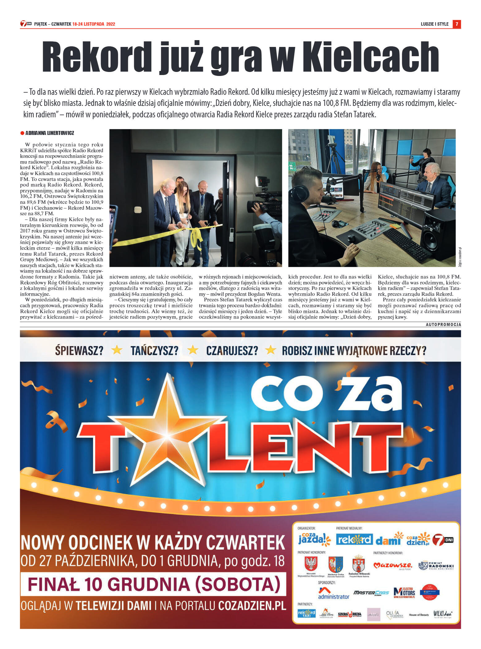 Tygodnik "7 Dni" nr 841 z dn. 18.11.2022 r. - strona 7