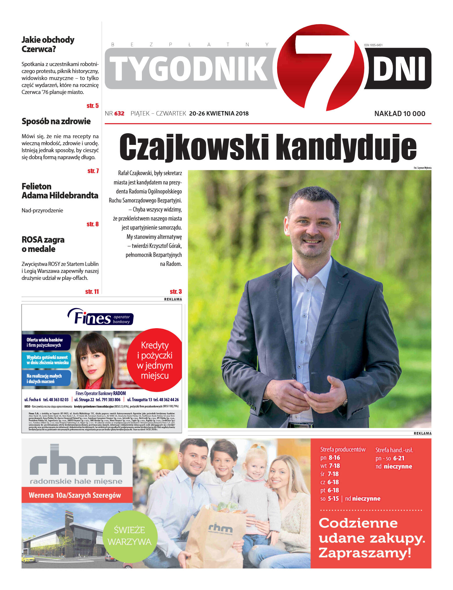 Tygodnik "7 Dni" nr 632 z dn. 20.04.2018 - strona 1