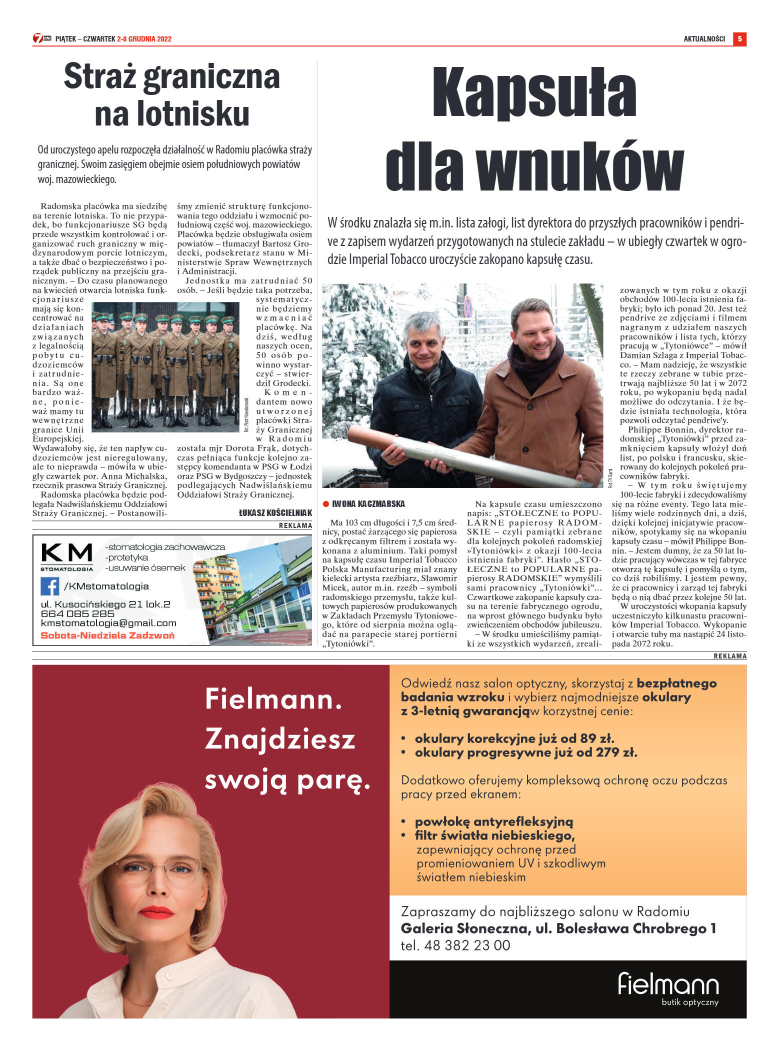 Tygodnik "7 Dni" nr 843 z dn. 2.12.2022 r. - strona 5