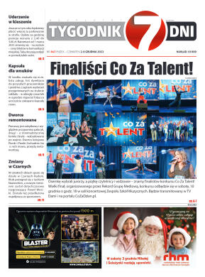 Tygodnik "7 Dni" nr 843 z dn. 2.12.2022 r. - strona 1