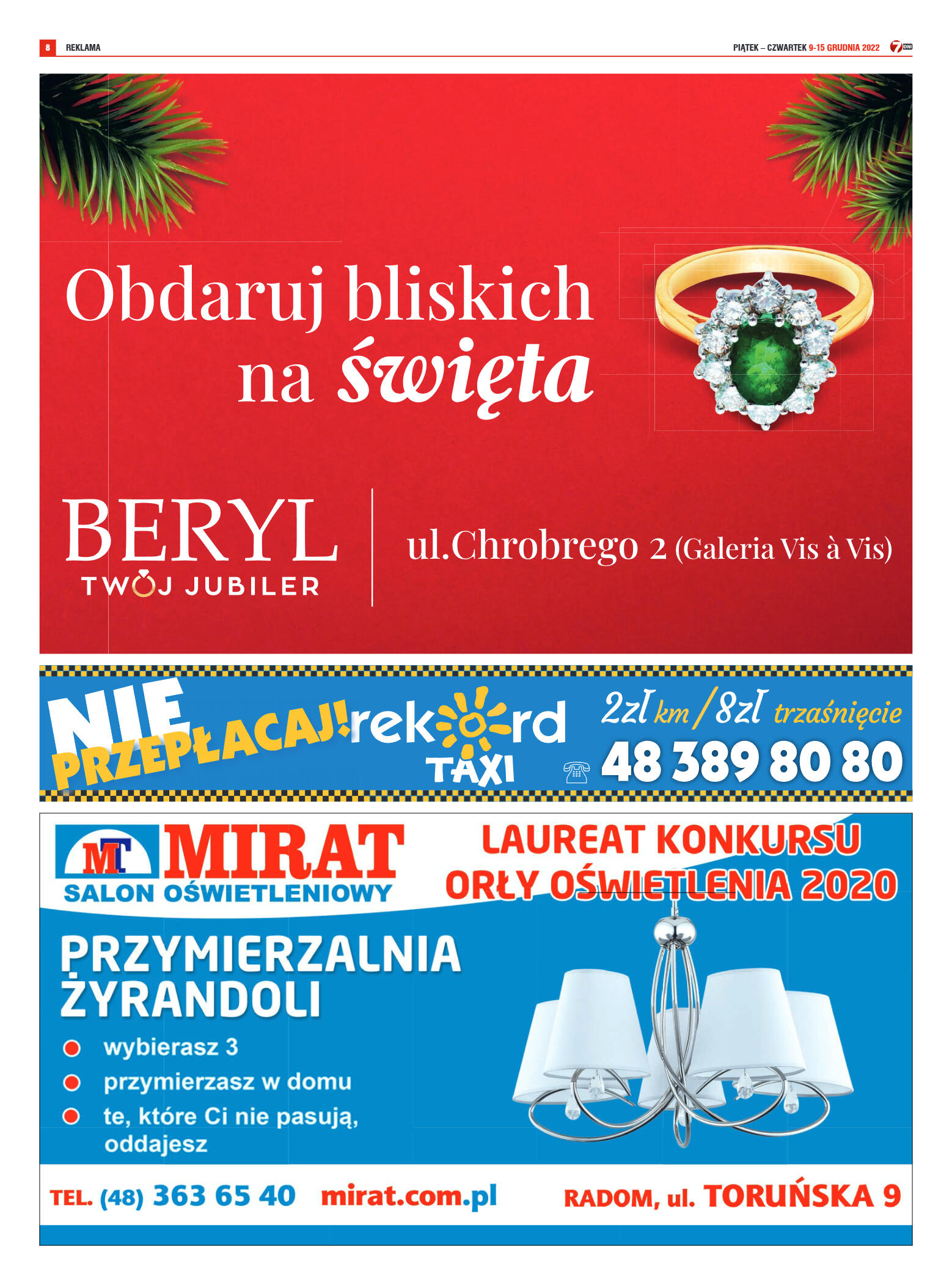 Tygodnik "7 Dni" nr 844 z dn. 9.12.2022 r. - strona 8