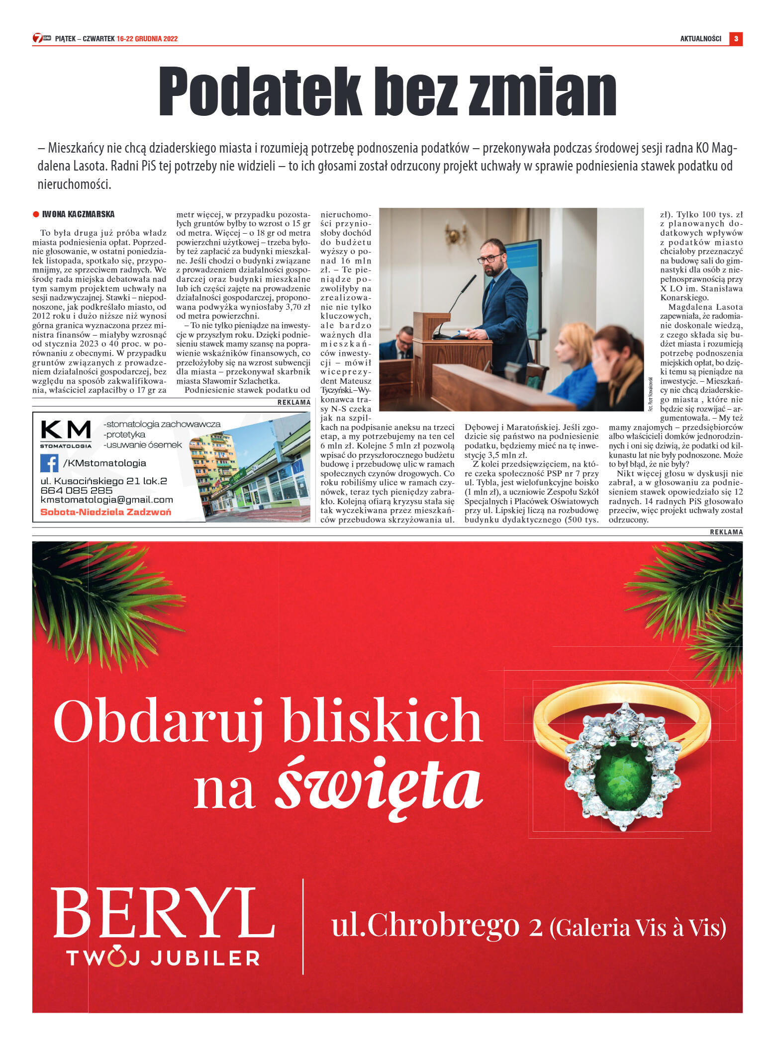 Tygodnik "7 Dni" nr 845 z dn. 16.12.2022 r. - strona 3