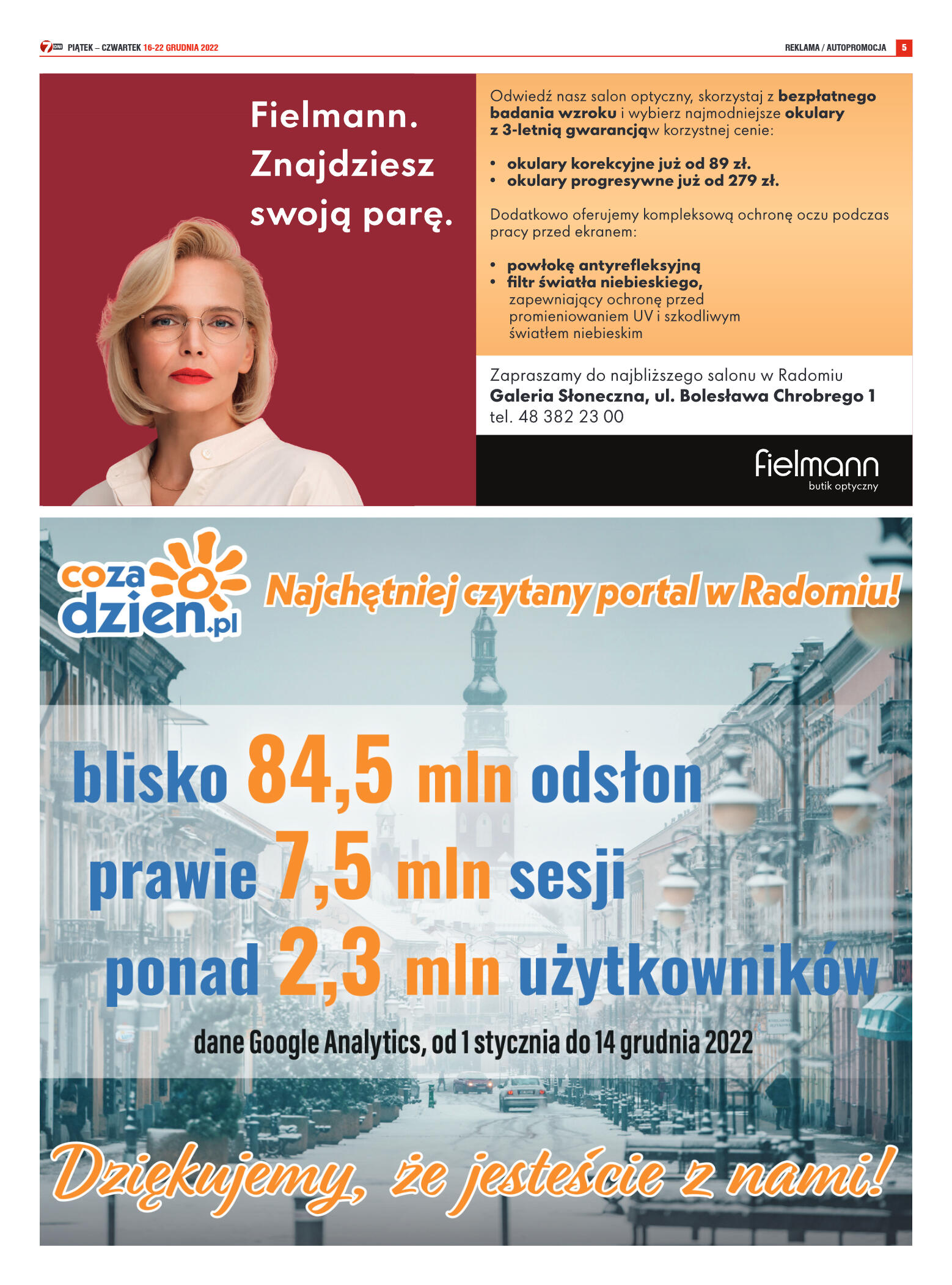 Tygodnik "7 Dni" nr 845 z dn. 16.12.2022 r. - strona 5