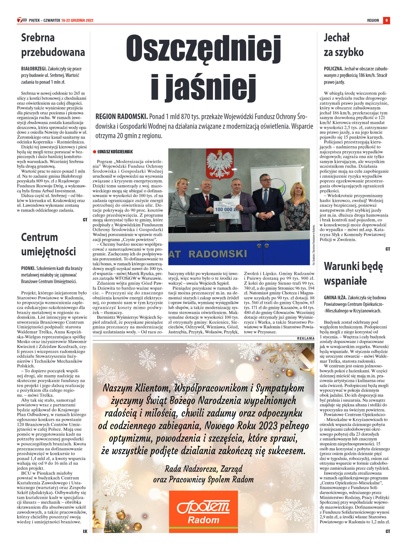 Tygodnik "7 Dni" nr 845 z dn. 16.12.2022 r. - strona 9