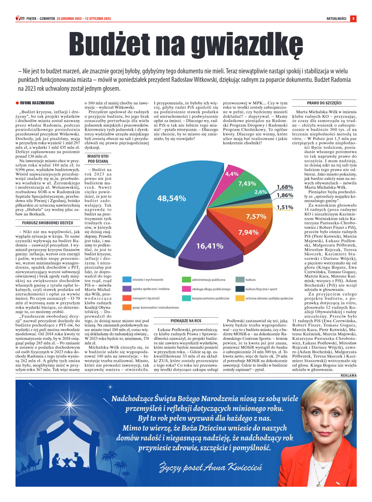 Tygodnik "7 Dni" nr 846 z dn. 23.12.2022 r. - strona 3