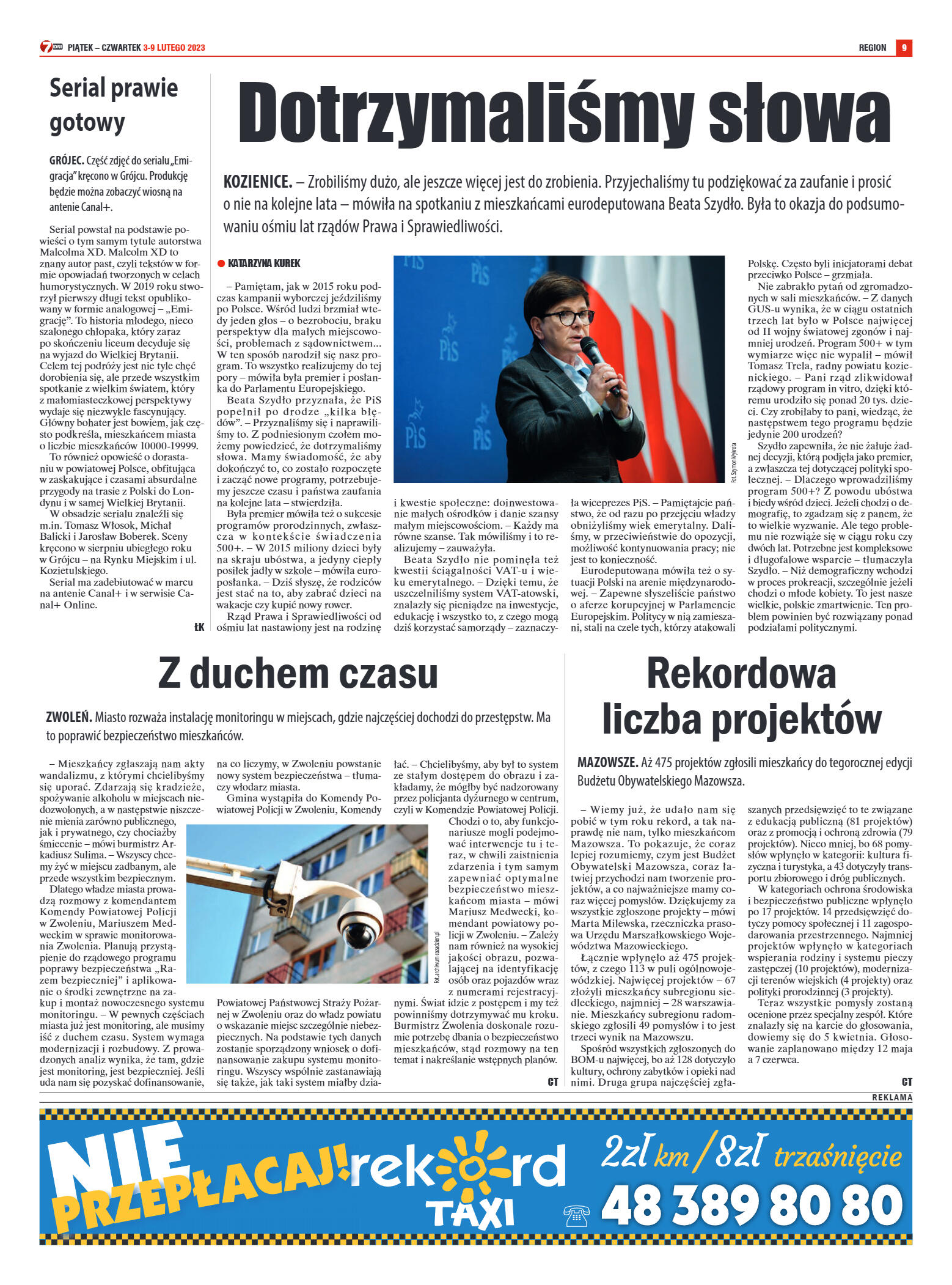 Tygodnik "7 Dni" nr 850 z dn. 03.02.2023 r. - strona 9