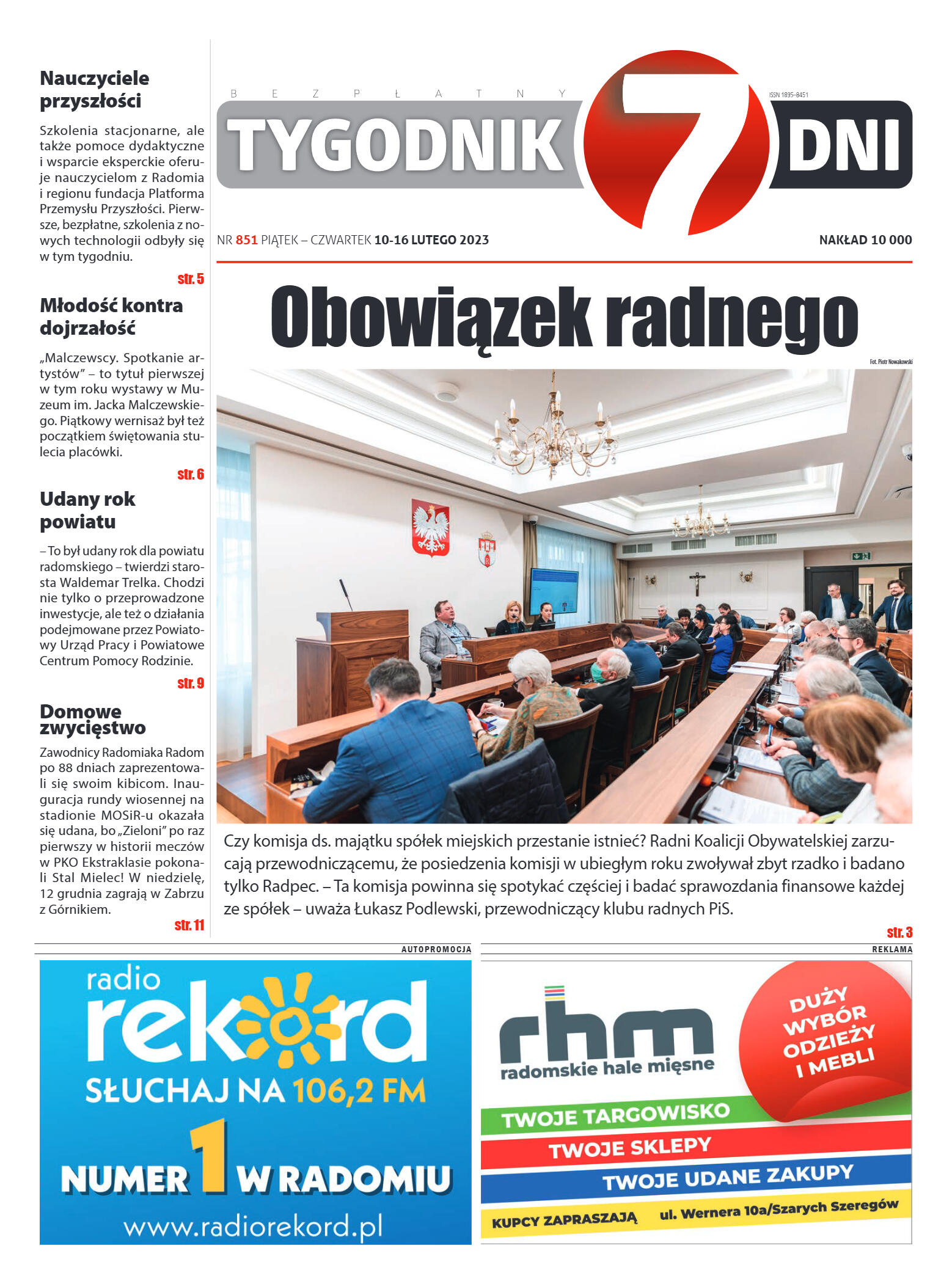 Tygodnik "7 Dni" nr 851 z dn. 10.02.2023 r. - strona 1