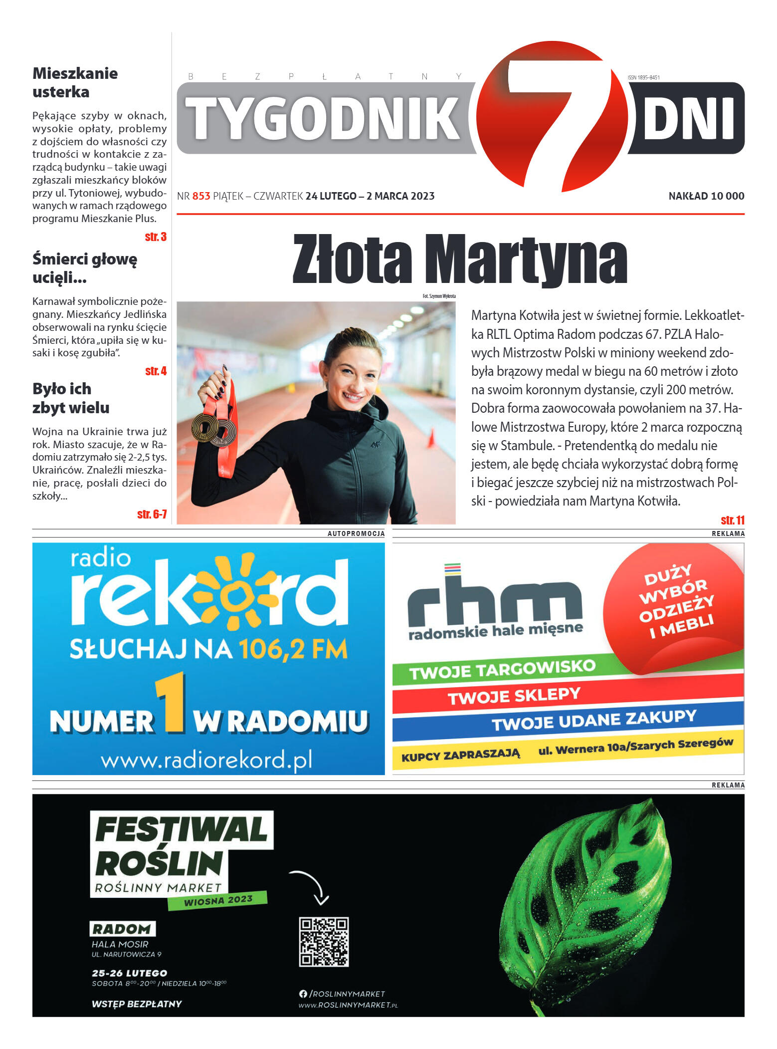 Tygodnik "7 Dni" nr 853 z dn. 24.02.2023 r. - strona 1