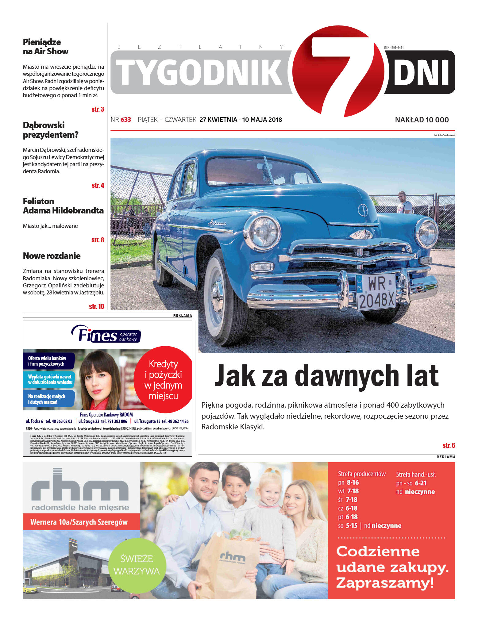 Tygodnik "7 Dni" nr 633 z dn. 26.04.2018 - strona 1