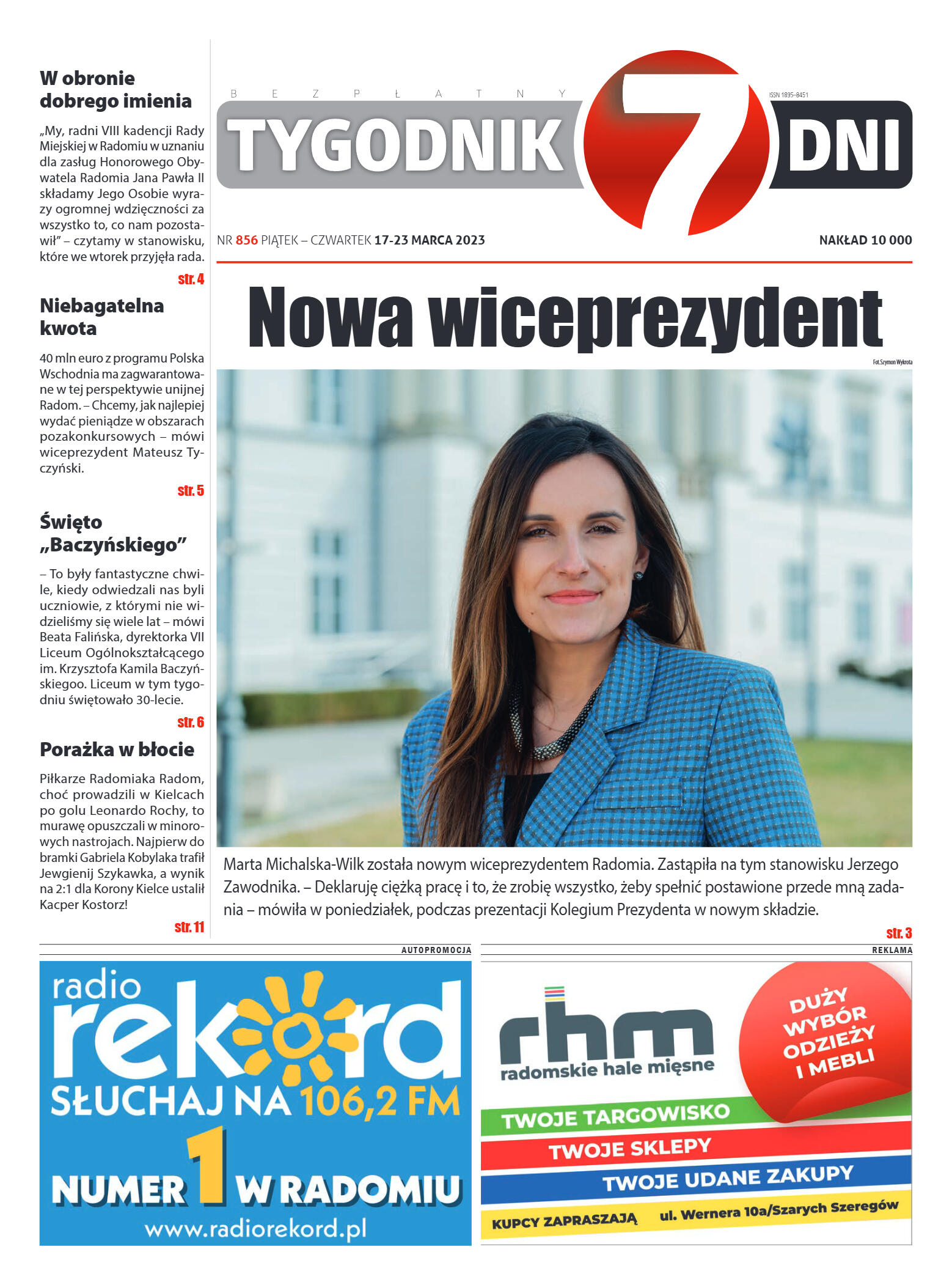 Tygodnik "7 Dni" nr 856 z dn. 17.03.2023 r. - strona 1