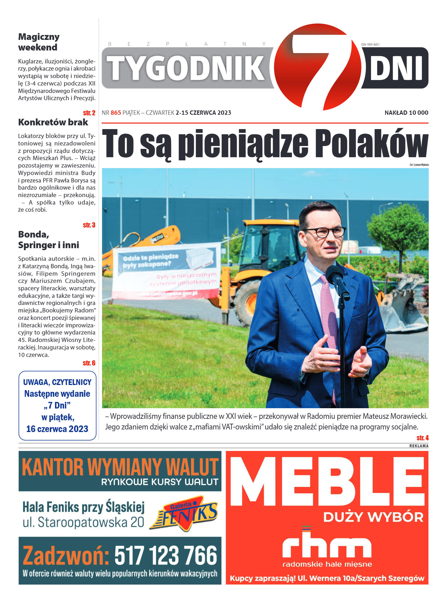 Tygodnik "7 Dni" nr 865 z dn. 02.06.2023 r. - strona 1