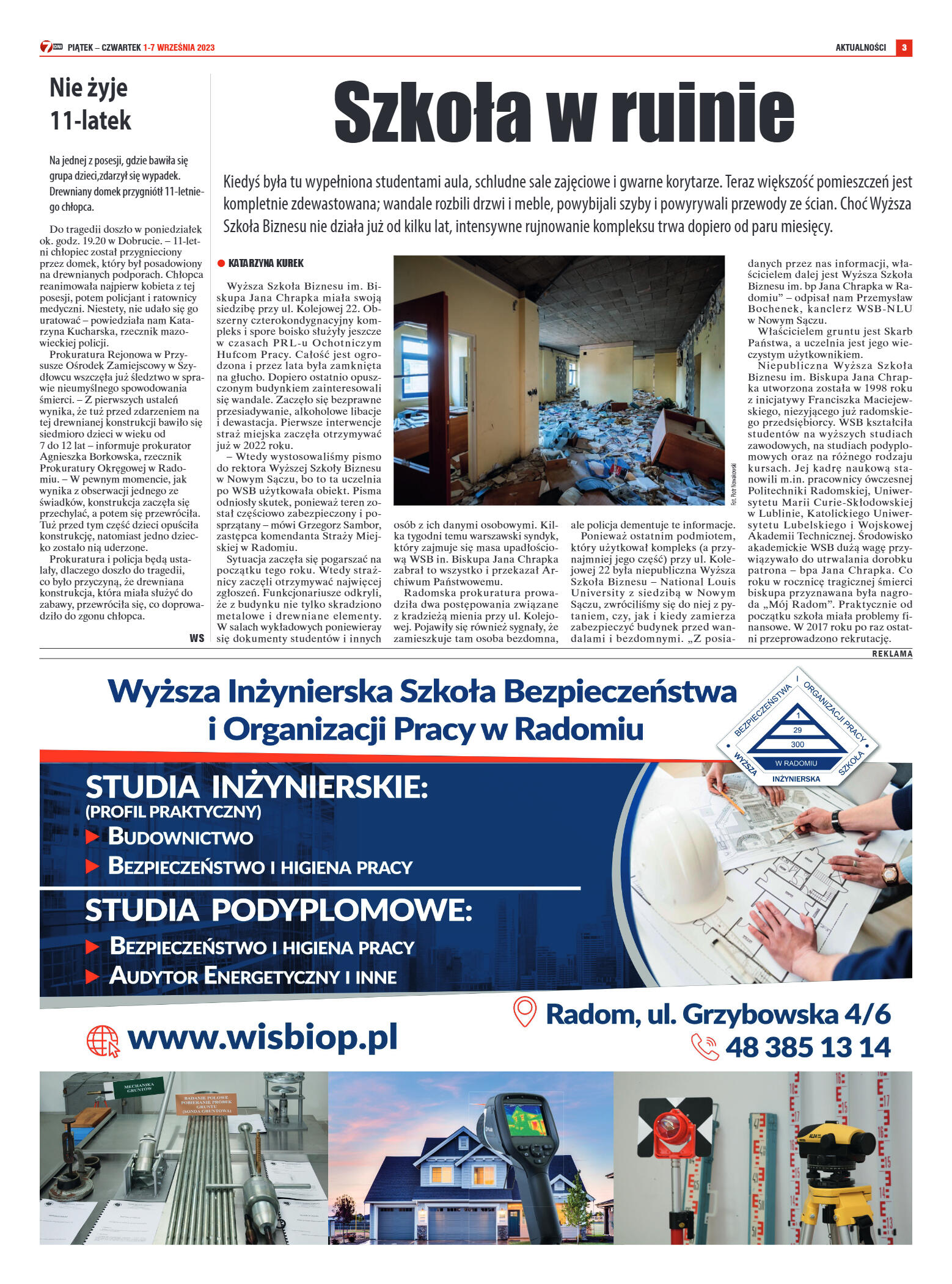 Tygodnik "7 Dni" nr 875 z dn. 1.09.2023 r. - strona 3
