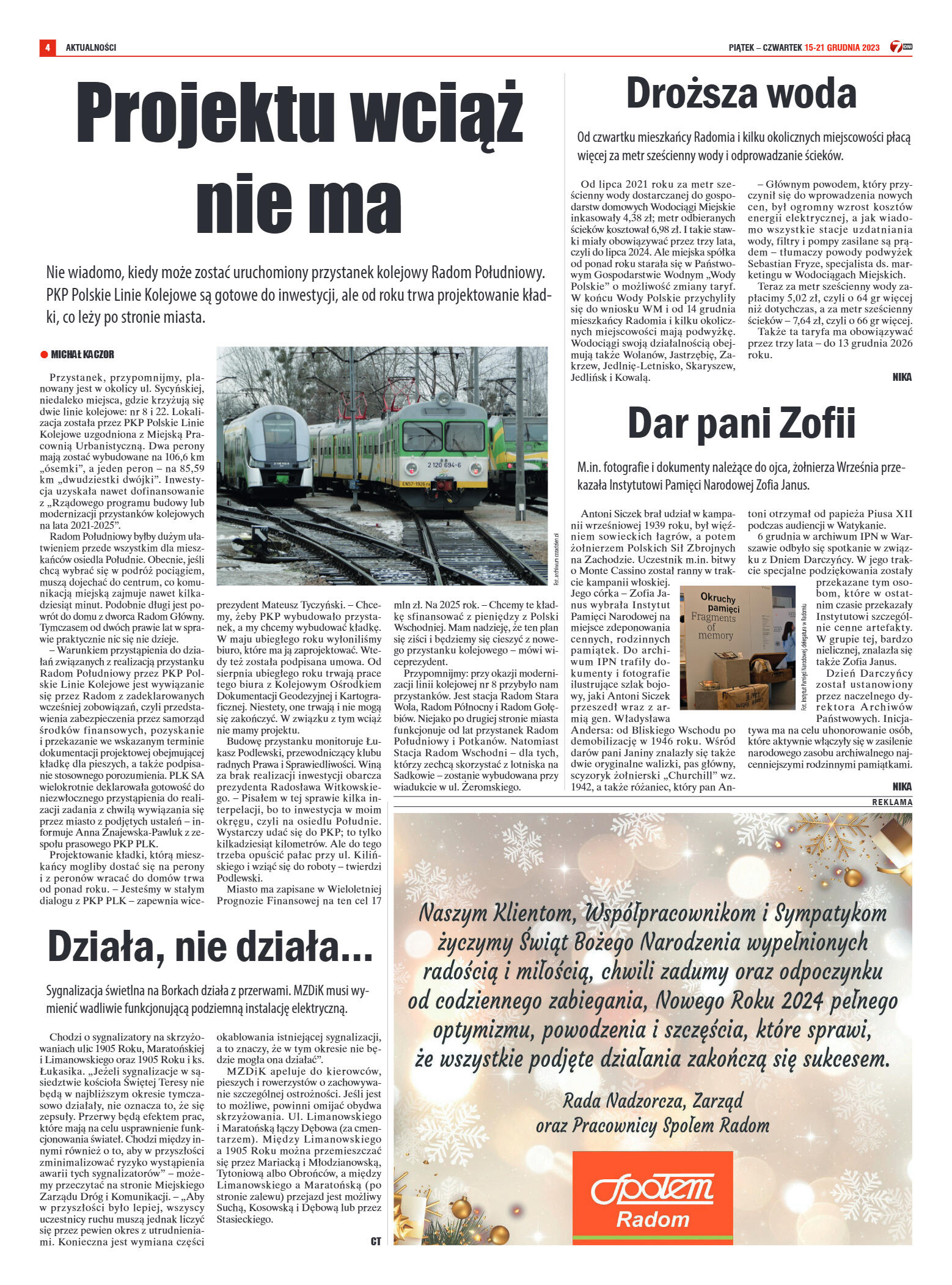 Tygodnik "7 Dni" nr 889 z dn. 15.12.2023r. - strona 4