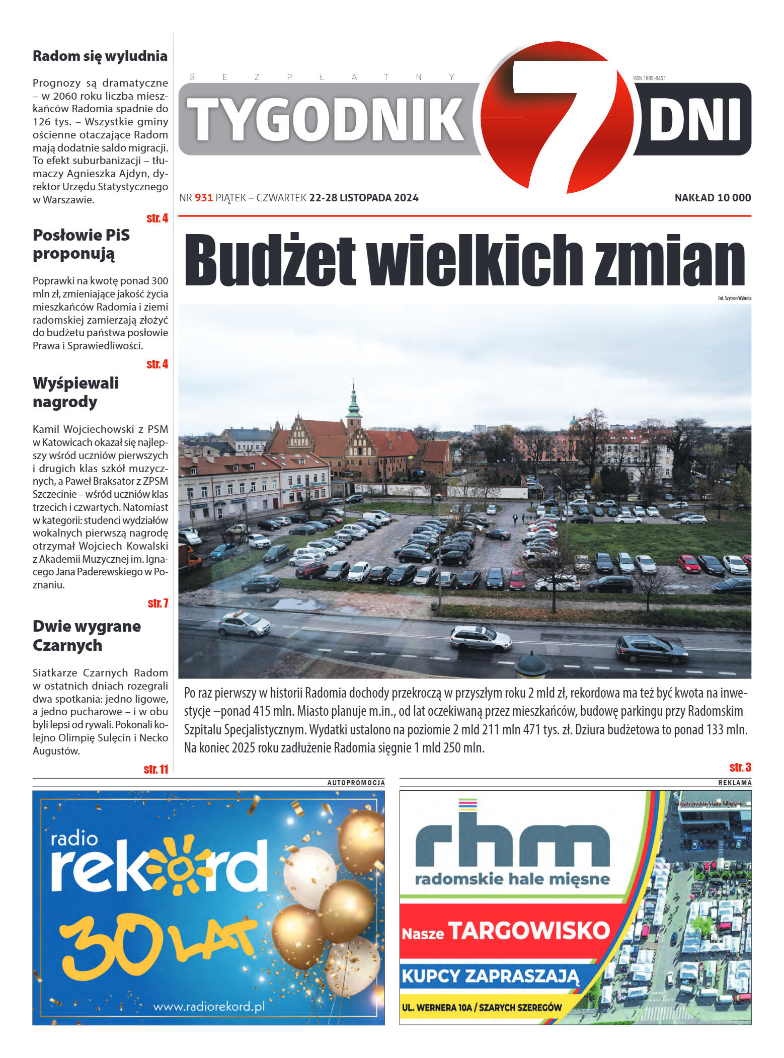 Tygodnik "7 Dni" nr 931 z dn. 22.11.2024 r. - strona 1