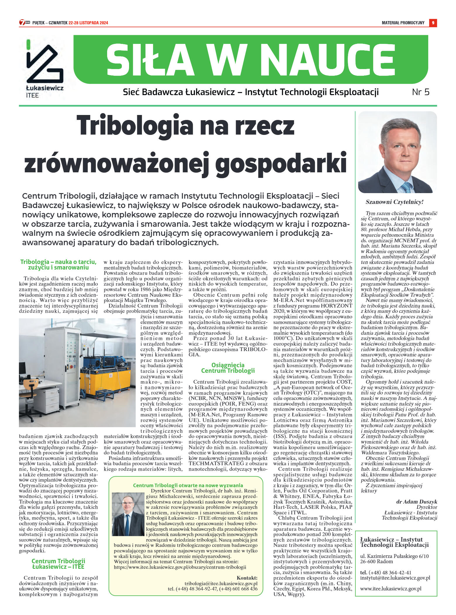 Tygodnik "7 Dni" nr 931 z dn. 22.11.2024 r. - strona 9