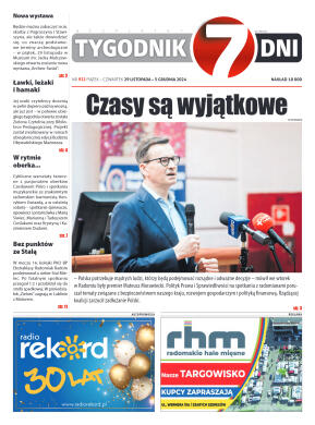 Tygodnik "7 Dni" nr 932 z dn. 29.11.2024 r. - strona 1
