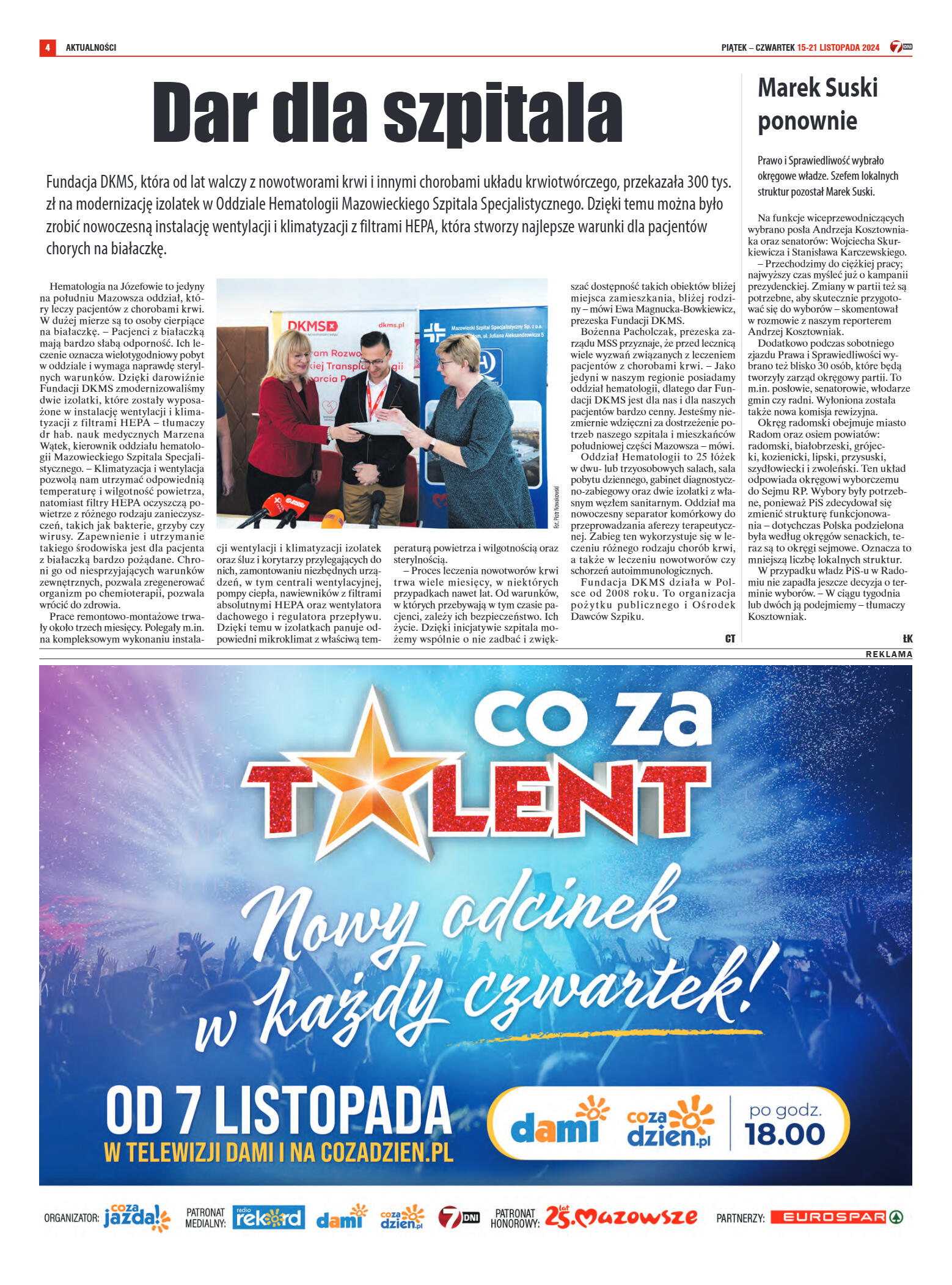 Tygodnik "7 Dni" nr 930 z dn. 15.11.2024 r. - strona 4