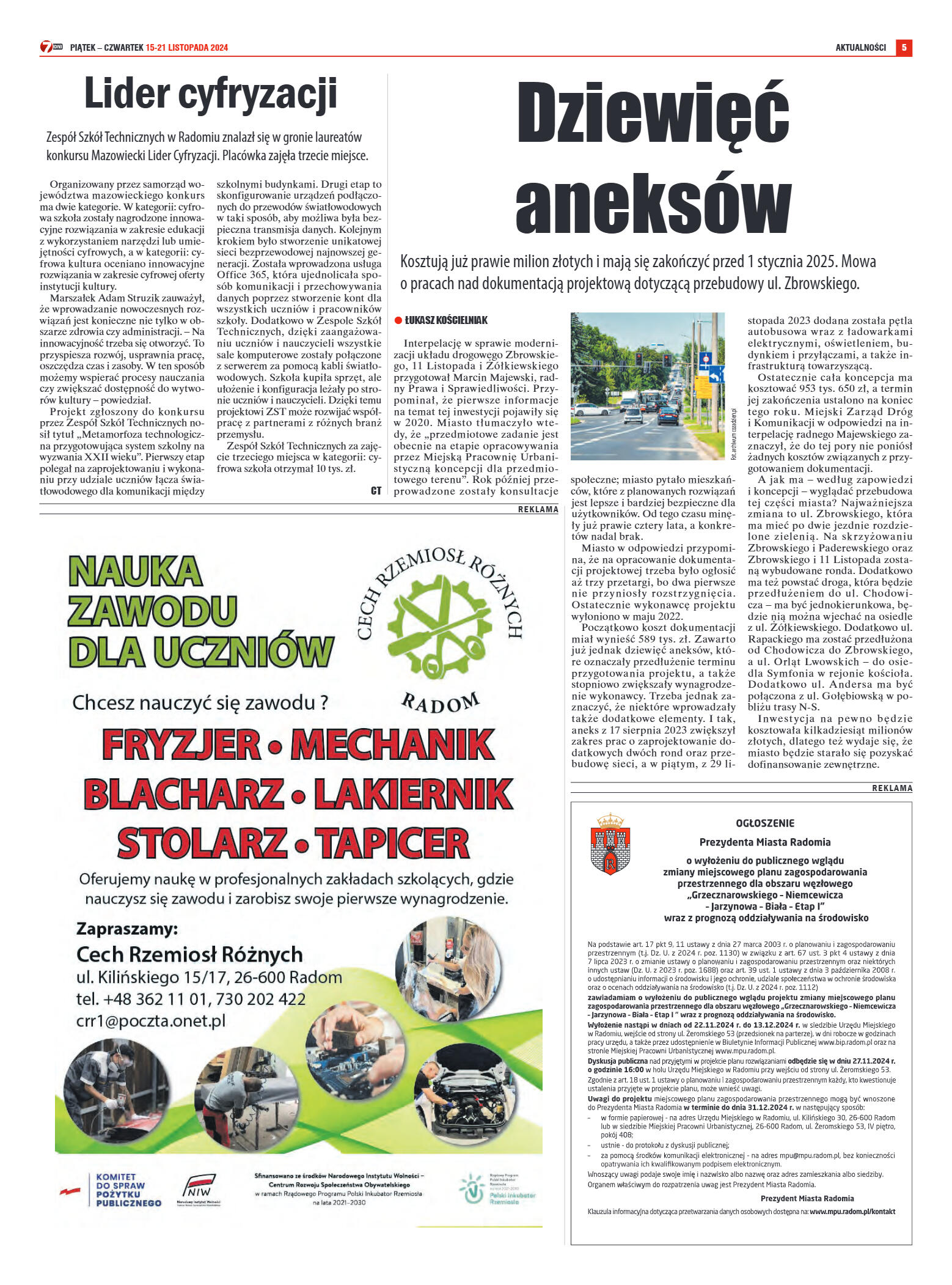 Tygodnik "7 Dni" nr 930 z dn. 15.11.2024 r. - strona 5