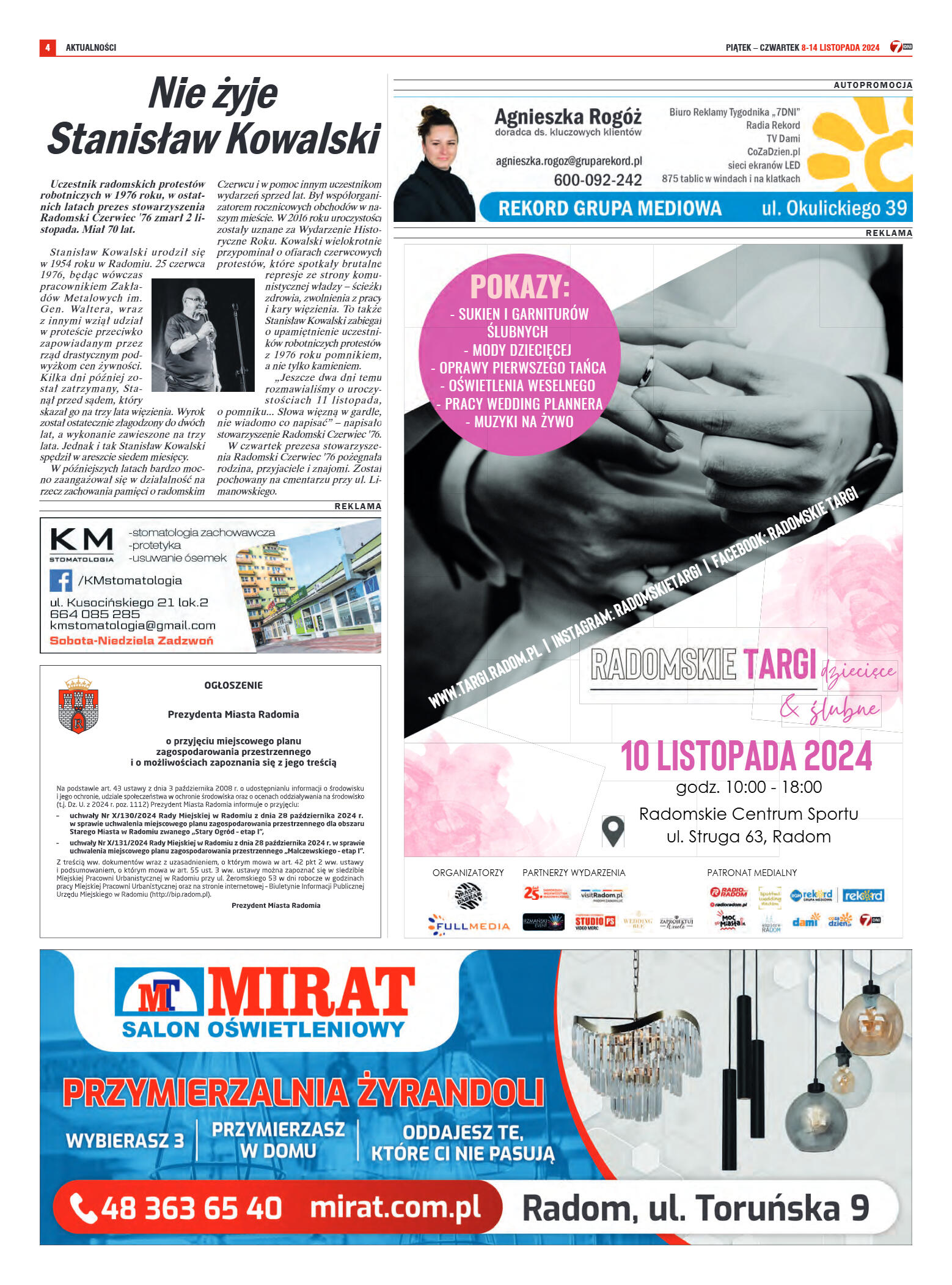 Tygodnik "7 Dni" nr 929 z dn. 8.11.2024 r. - strona 4