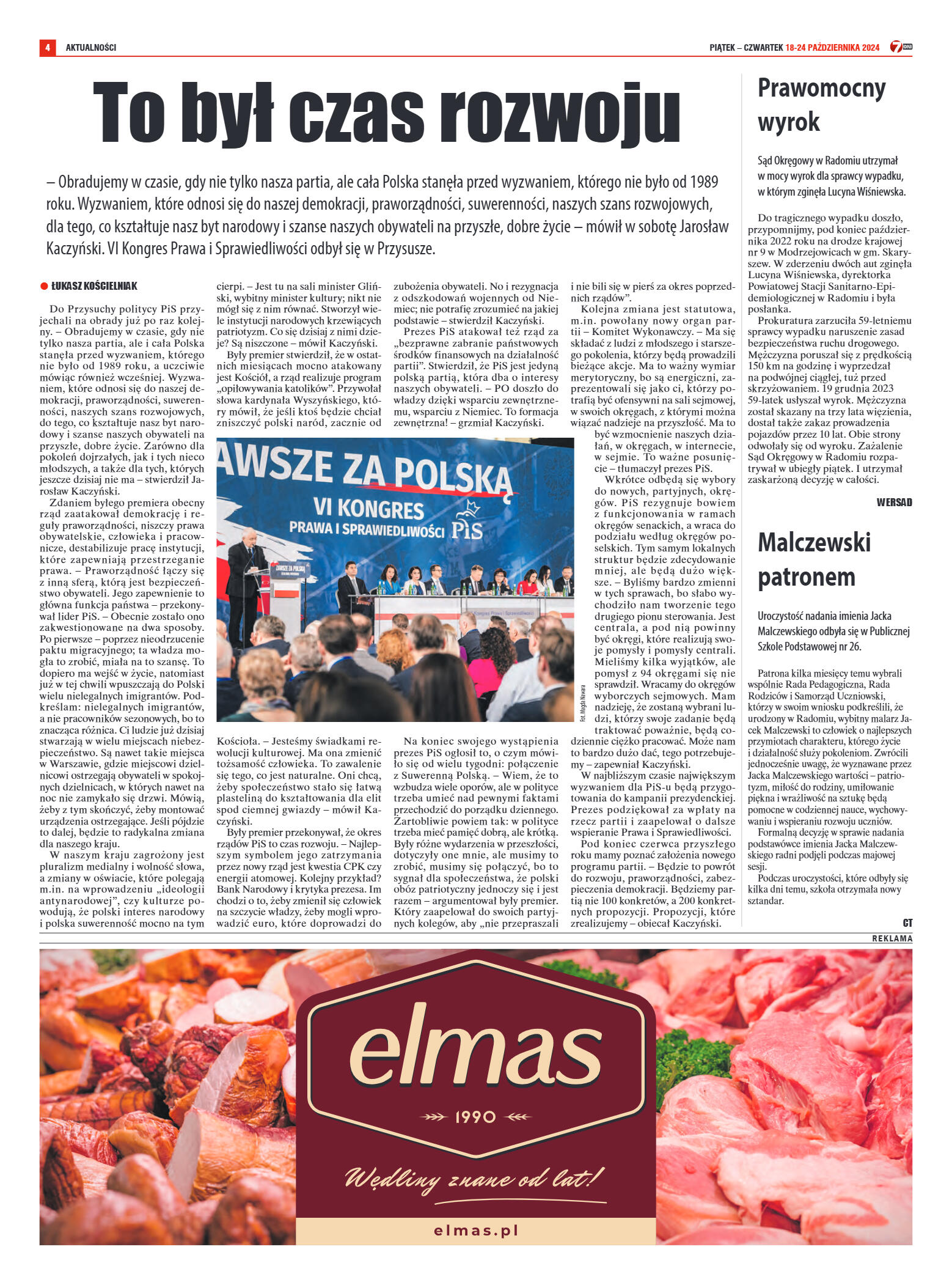 Tygodnik "7 Dni" nr 927 z dn. 18.10.2024 r. - strona 4