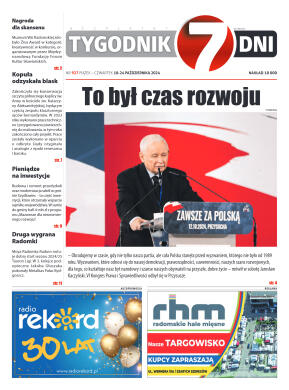 Tygodnik "7 Dni" nr 927 z dn. 18.10.2024 r. - strona 1