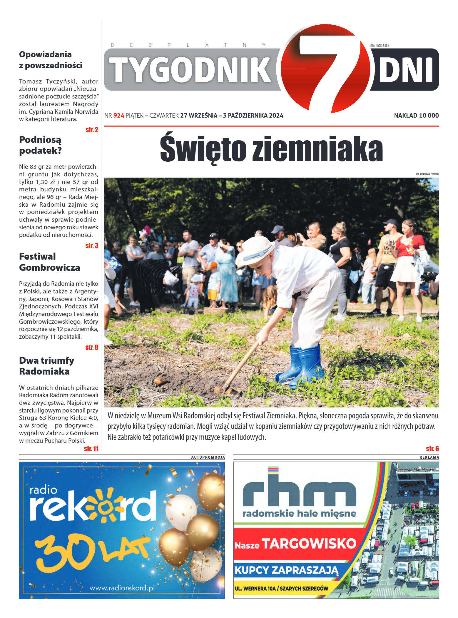 Tygodnik "7 Dni" nr 924 z dn. 27.09.2024 r. - strona 1