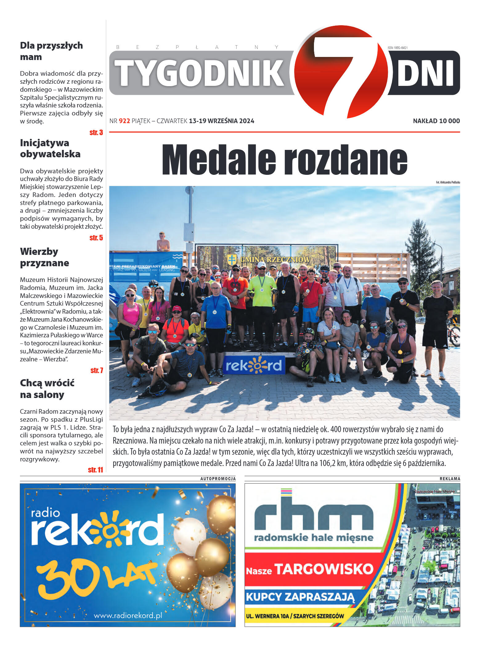Tygodnik "7 Dni" nr 922 z dn. 13.09.2024 r. - strona 1