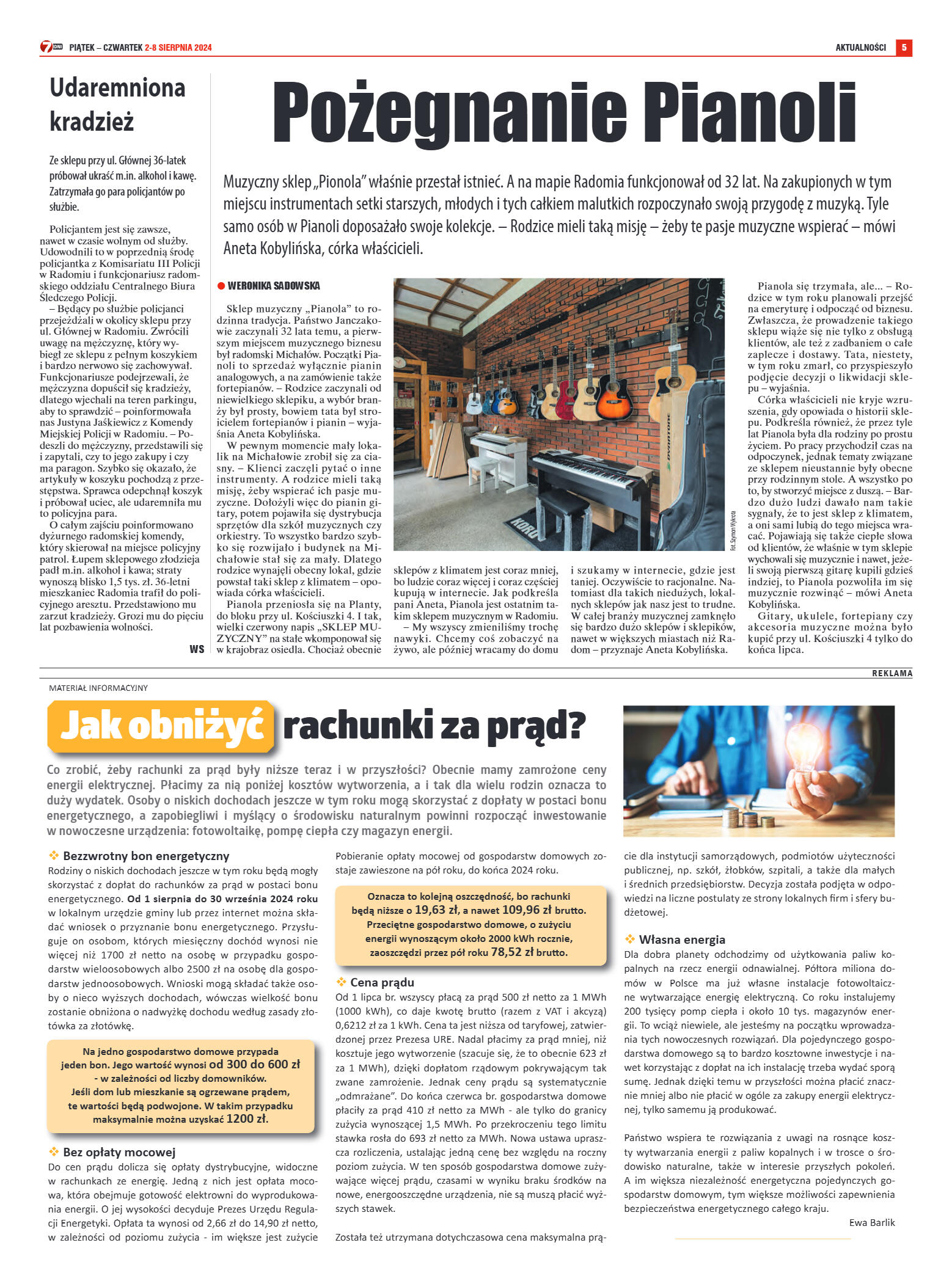 Tygodnik "7 Dni" nr 917 z dn. 02.08.2024 r. - strona 5