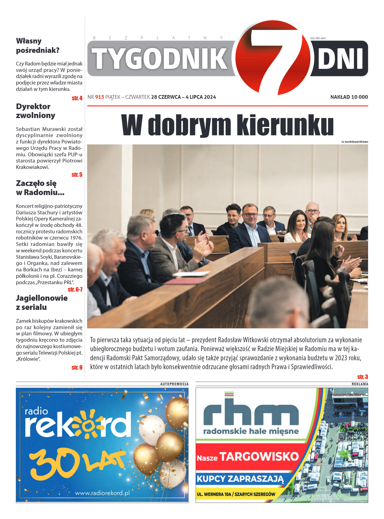 Tygodnik "7 Dni" nr 913 z dn. 28.06.2024 r. - strona 1