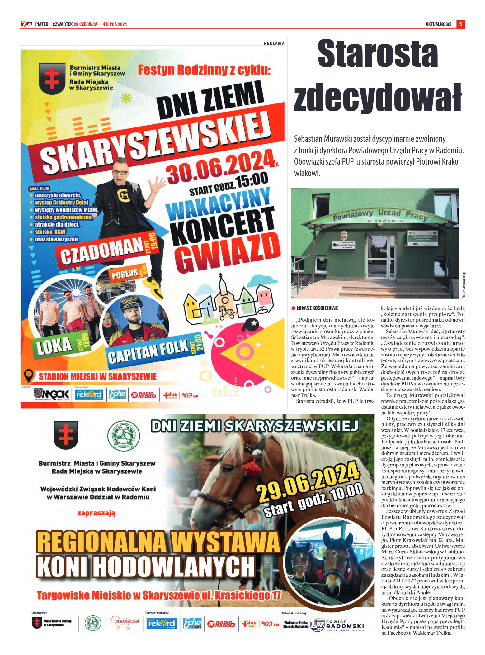 Tygodnik "7 Dni" nr 913 z dn. 28.06.2024 r. - strona 5