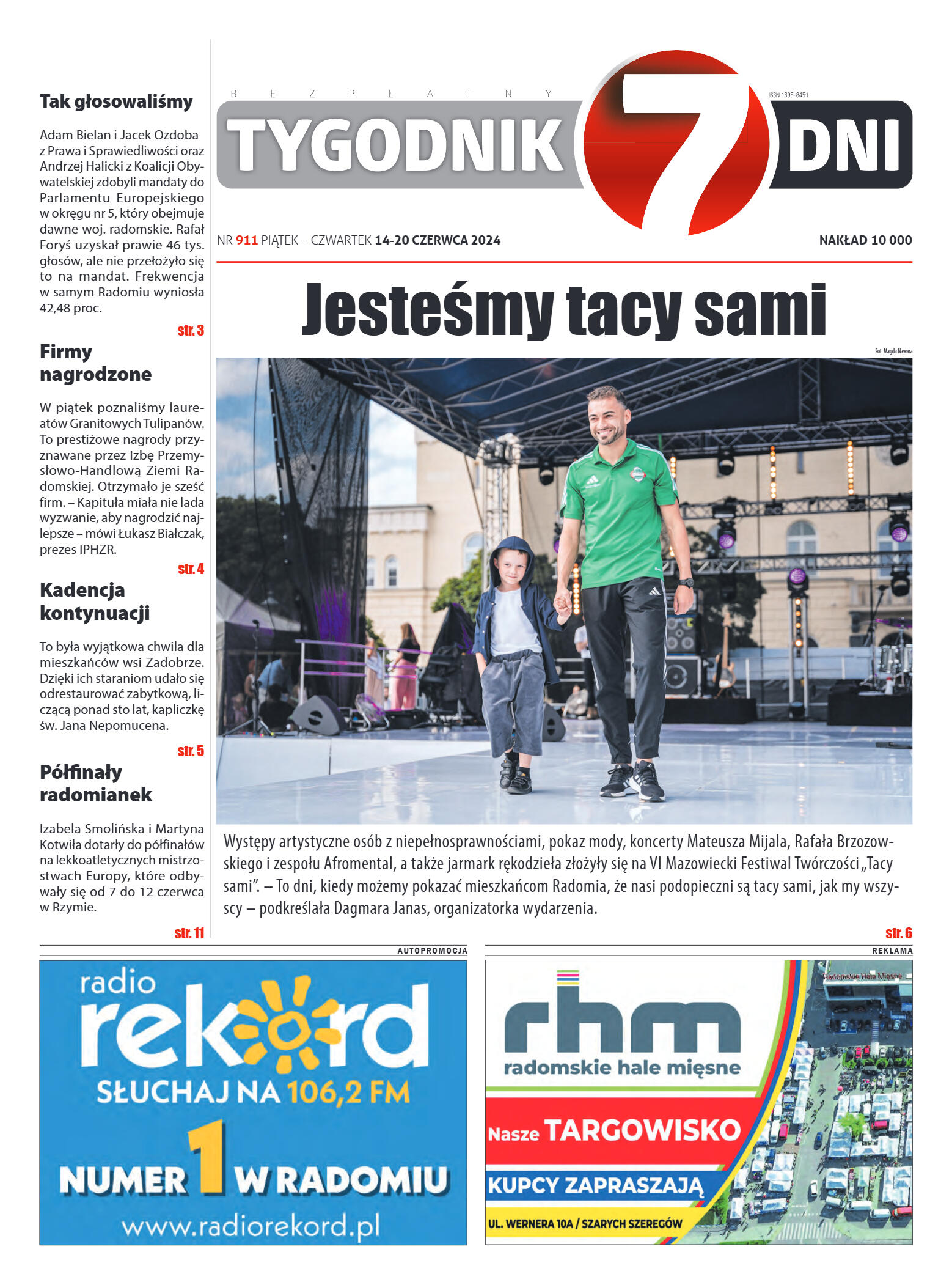 Tygodnik "7 Dni" nr 911 z dn. 14.06.2024 r. - strona 1