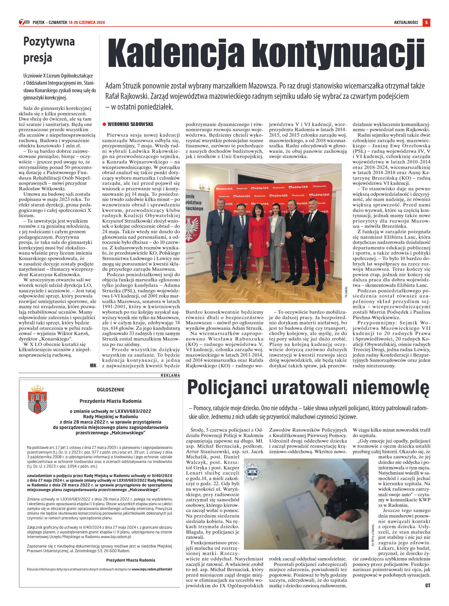 Tygodnik "7 Dni" nr 911 z dn. 14.06.2024 r. - strona 5