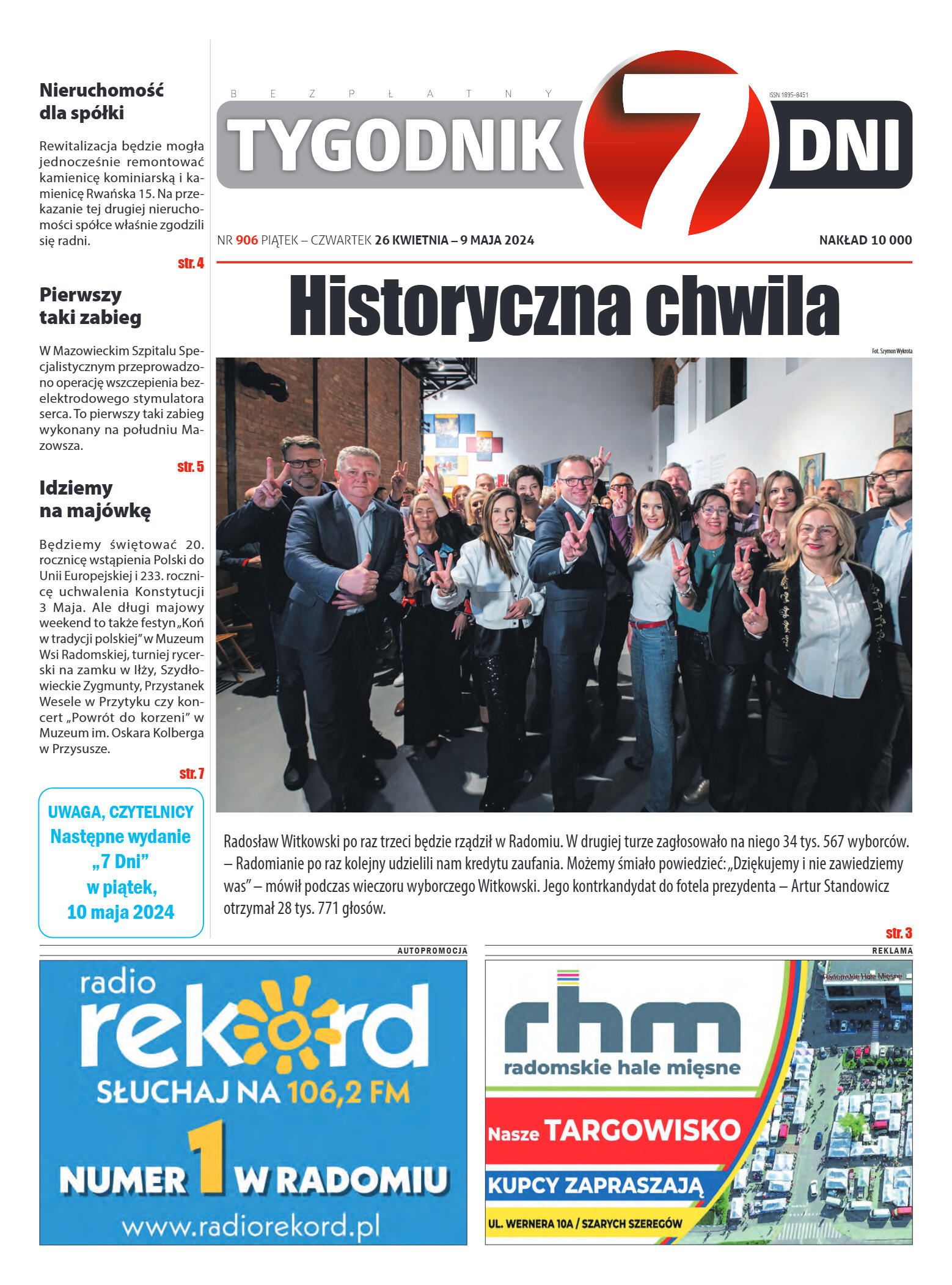 Tygodnik "7 Dni" nr 906 z dn. 26.04.2024 r. - strona 1