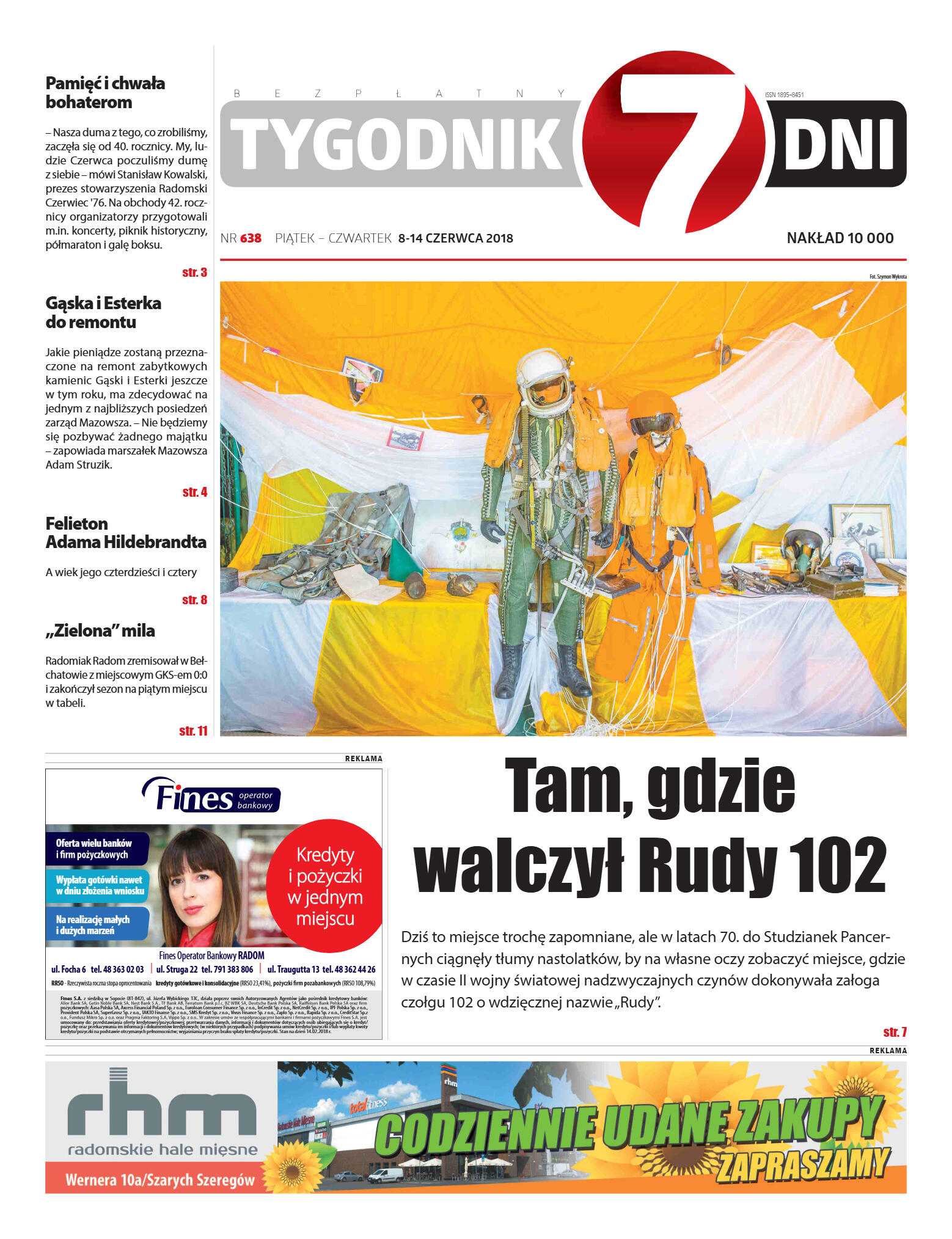 Tygodnik "7 Dni" nr 638 z dn. 8.06.2018 - strona 1
