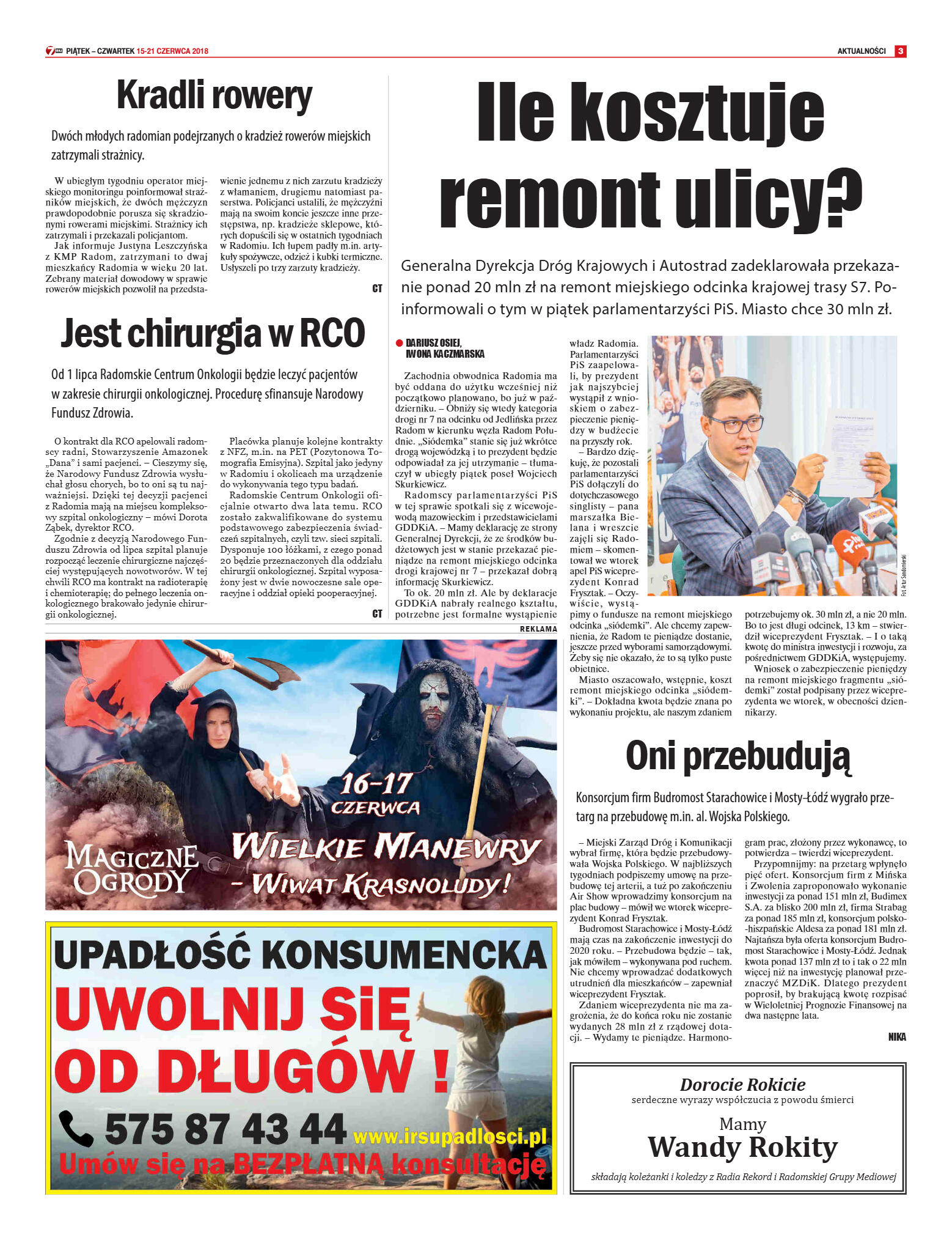 Tygodnik "7 Dni" nr 639 z dn. 15.06.2018 - strona 3