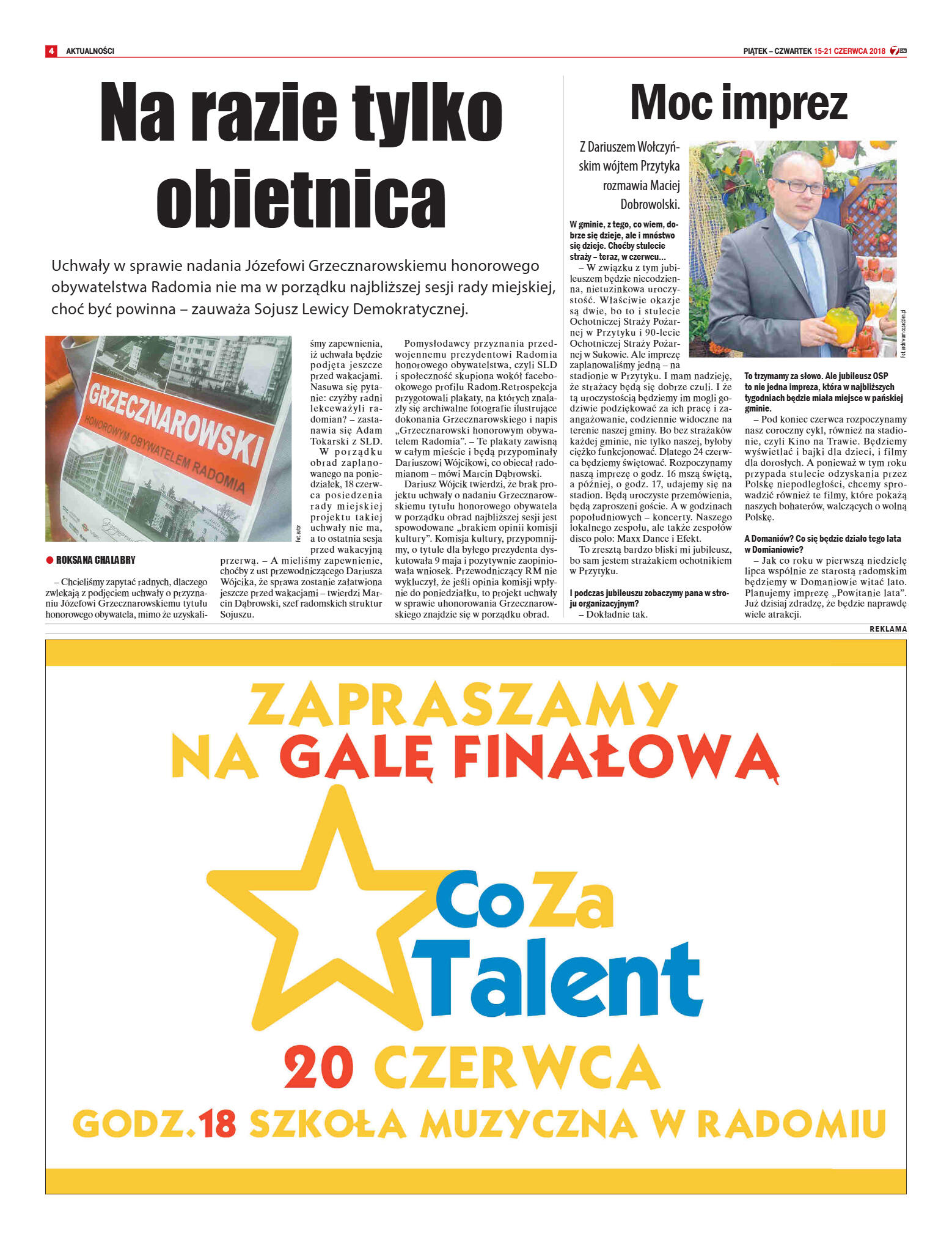 Tygodnik "7 Dni" nr 639 z dn. 15.06.2018 - strona 4