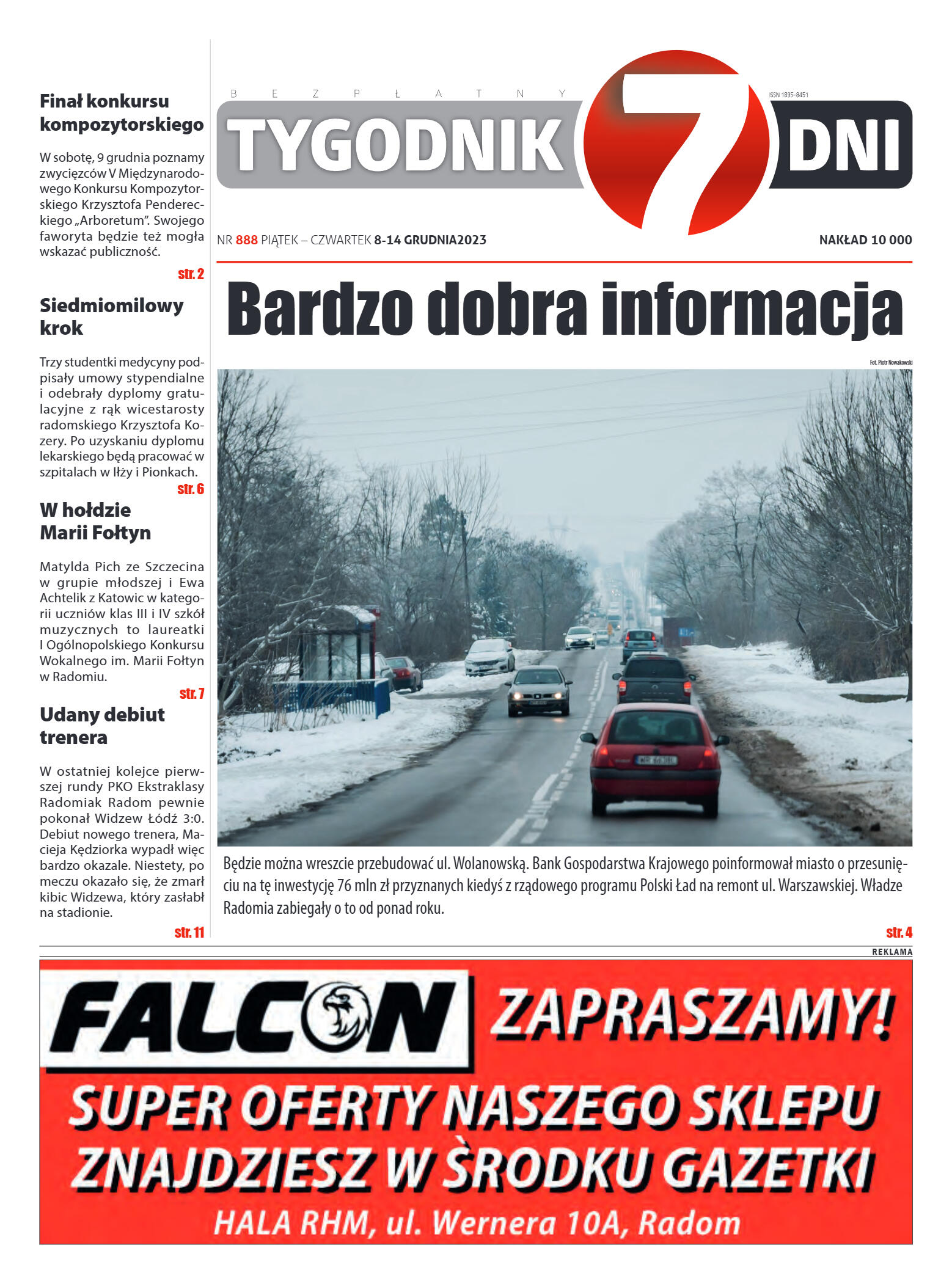 Tygodnik "7 Dni" nr 888 z dn. 08.12.2023 r. - strona 1