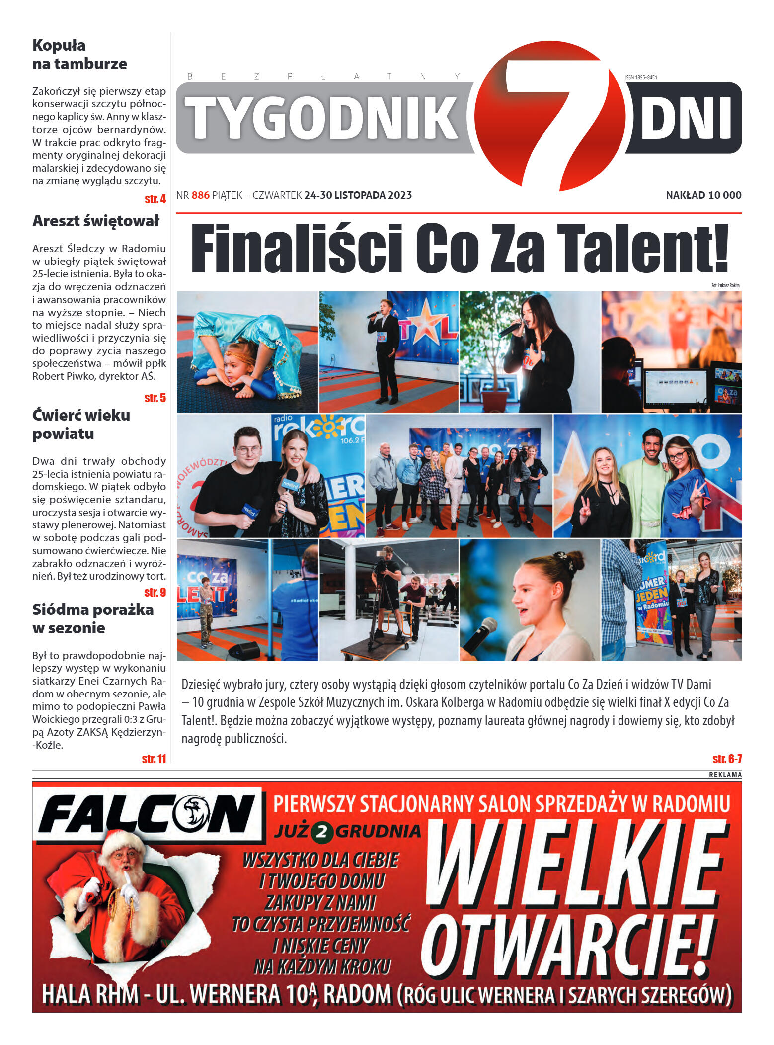 Tygodnik "7 Dni" nr 886 z dn. 24.11.2023 r. - strona 1