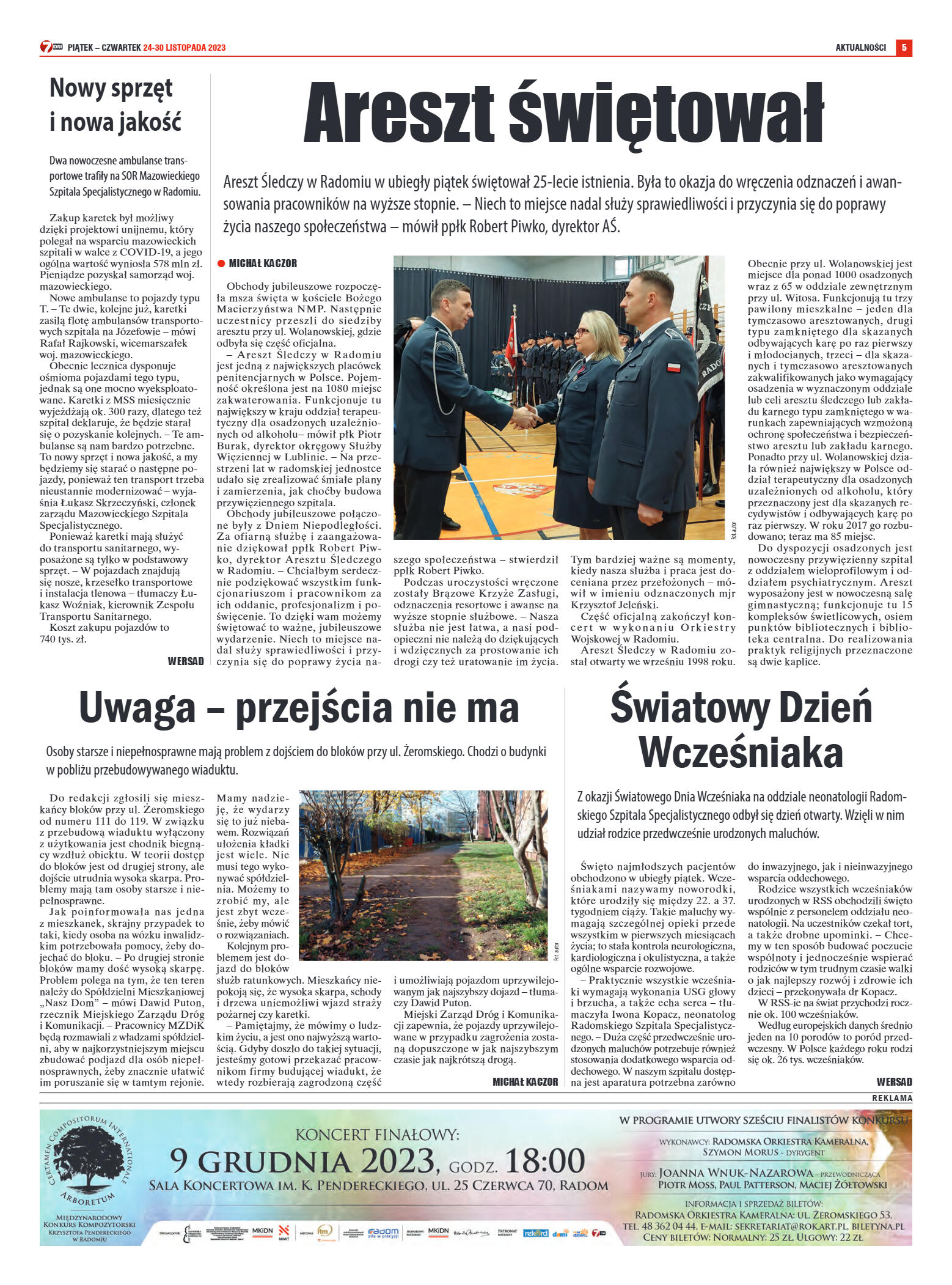 Tygodnik "7 Dni" nr 886 z dn. 24.11.2023 r. - strona 5