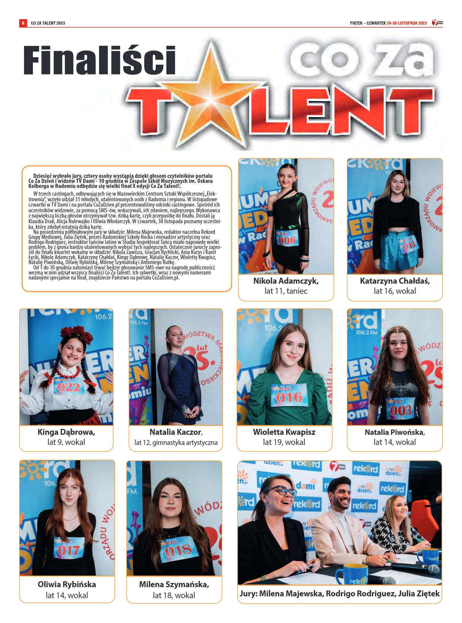 Tygodnik "7 Dni" nr 886 z dn. 24.11.2023 r. - strona 6