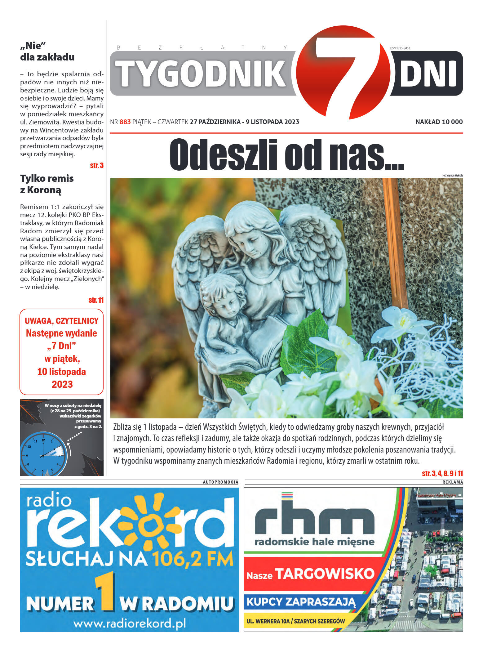Tygodnik "7 Dni" nr 883 z dn. 27.10.2023 r. - strona 1