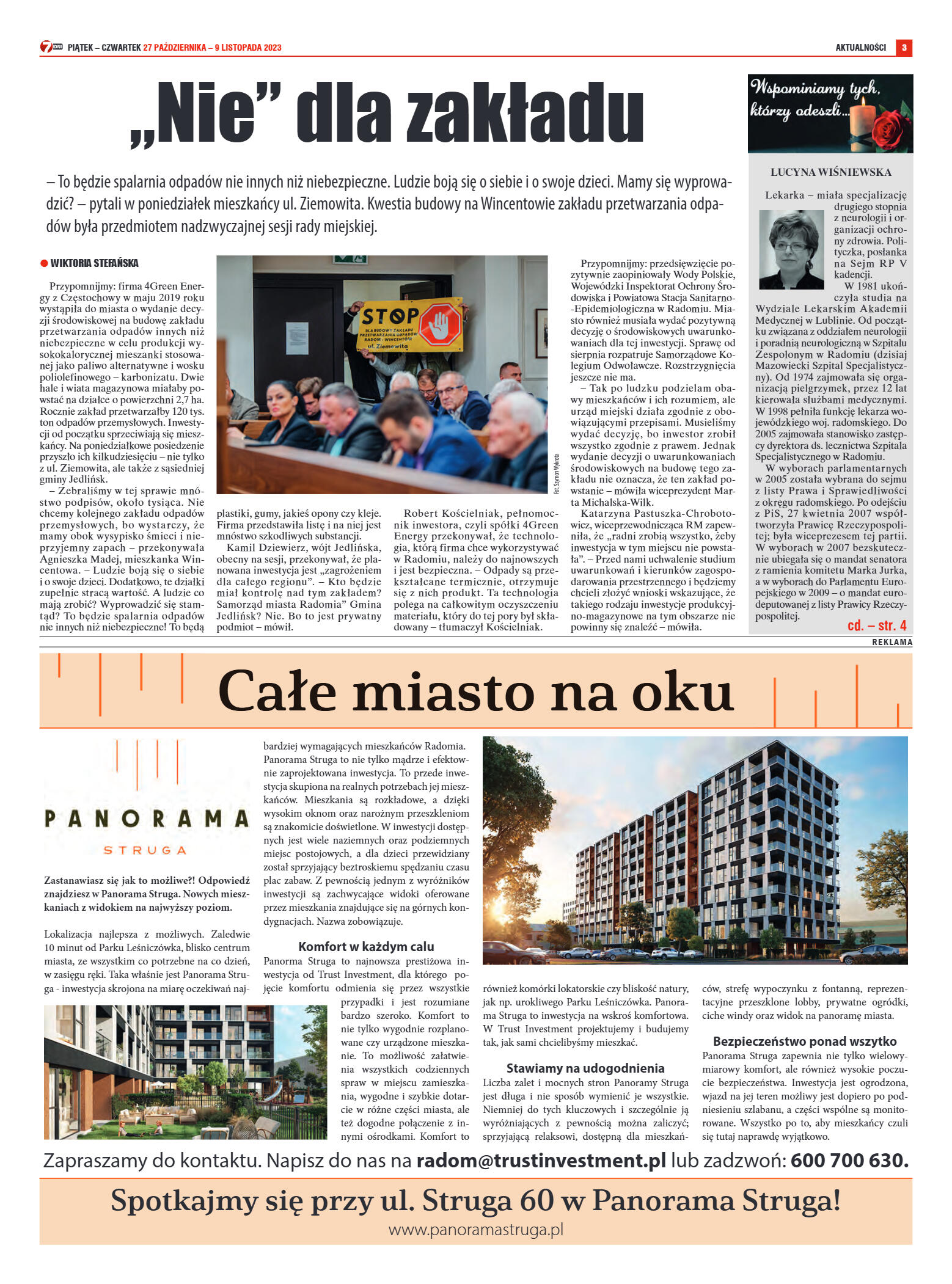 Tygodnik "7 Dni" nr 883 z dn. 27.10.2023 r. - strona 3