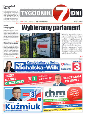 Tygodnik "7 Dni" nr 881 z dn. 13.10.2023 r. - strona 1