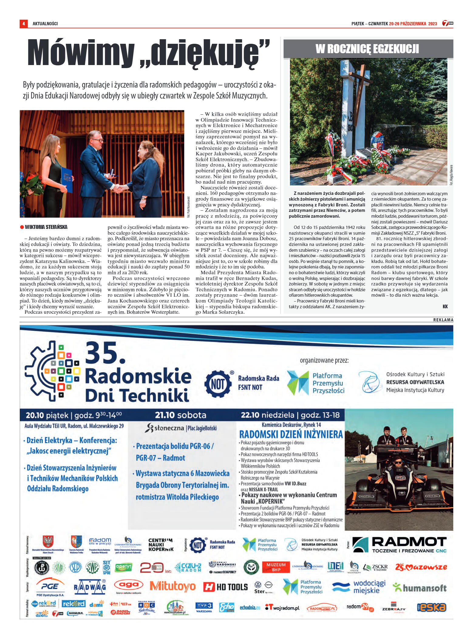 Tygodnik "7 Dni" nr 882 z dn. 20.10.2023 r. - strona 4