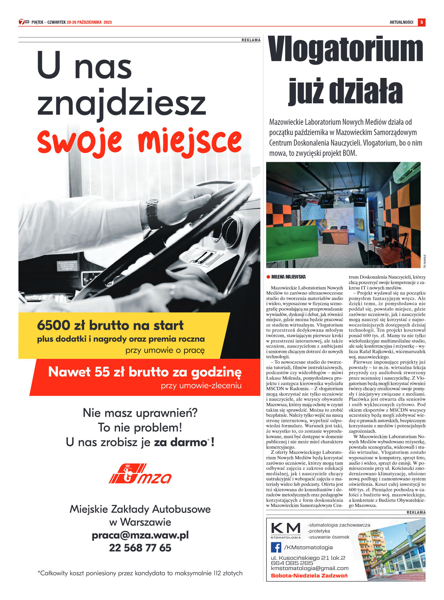 Tygodnik "7 Dni" nr 882 z dn. 20.10.2023 r. - strona 5